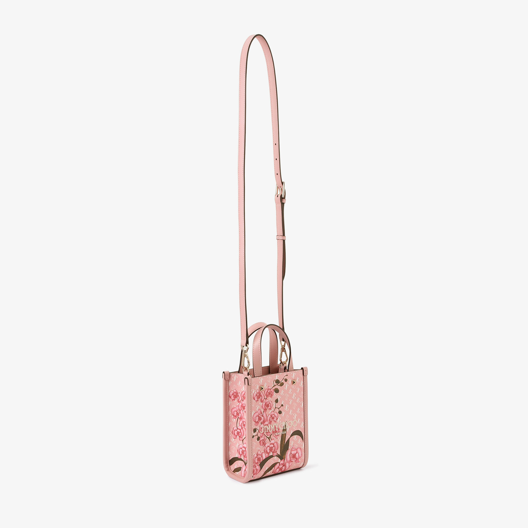 JIMMY CHOO フラワー プリント ミニ ノースサウス トート JIMMY CHOO フラワー プリント ミニ ノースサウス トート