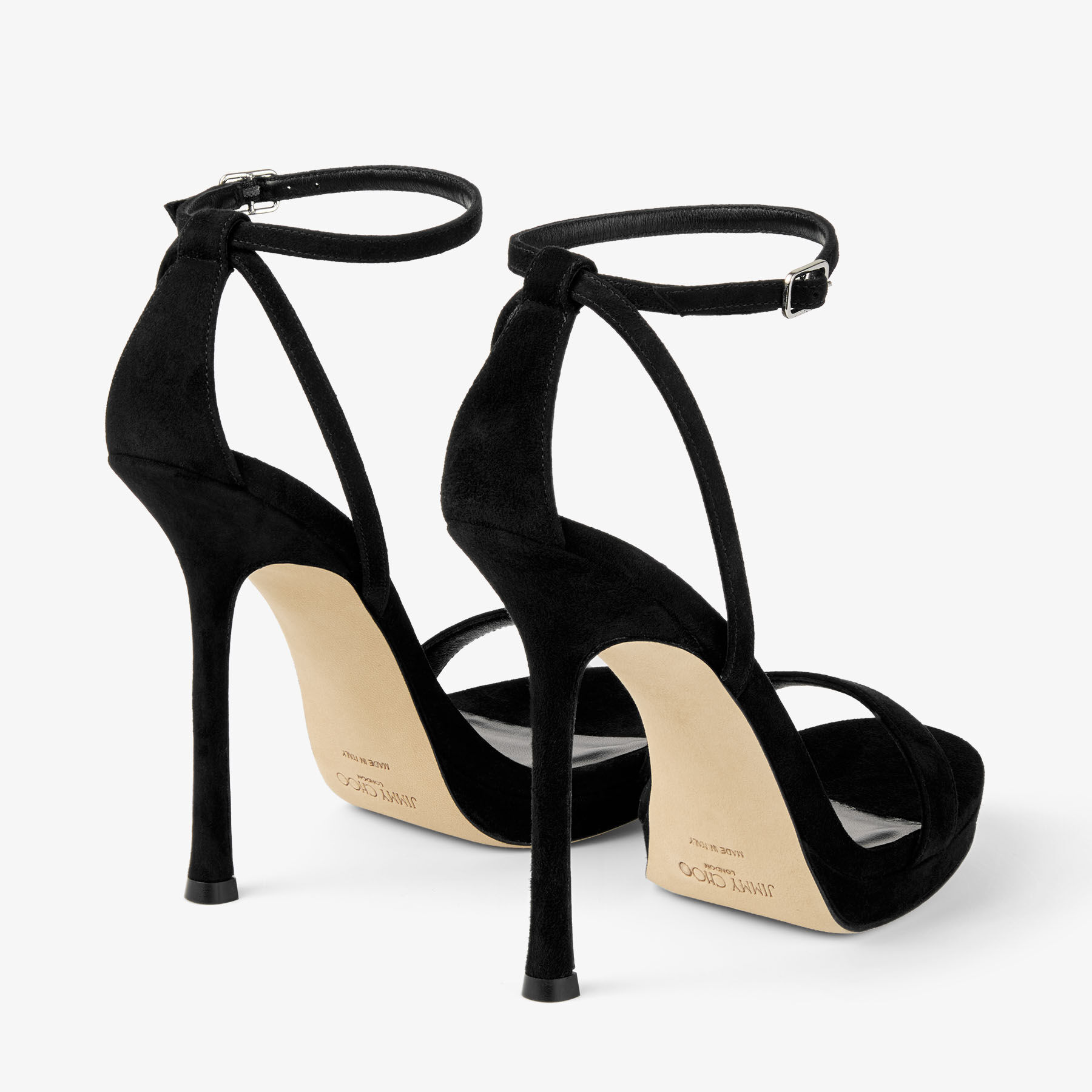 Moza Platform120 | Black Suede Sandals | JIMMY CHOO
