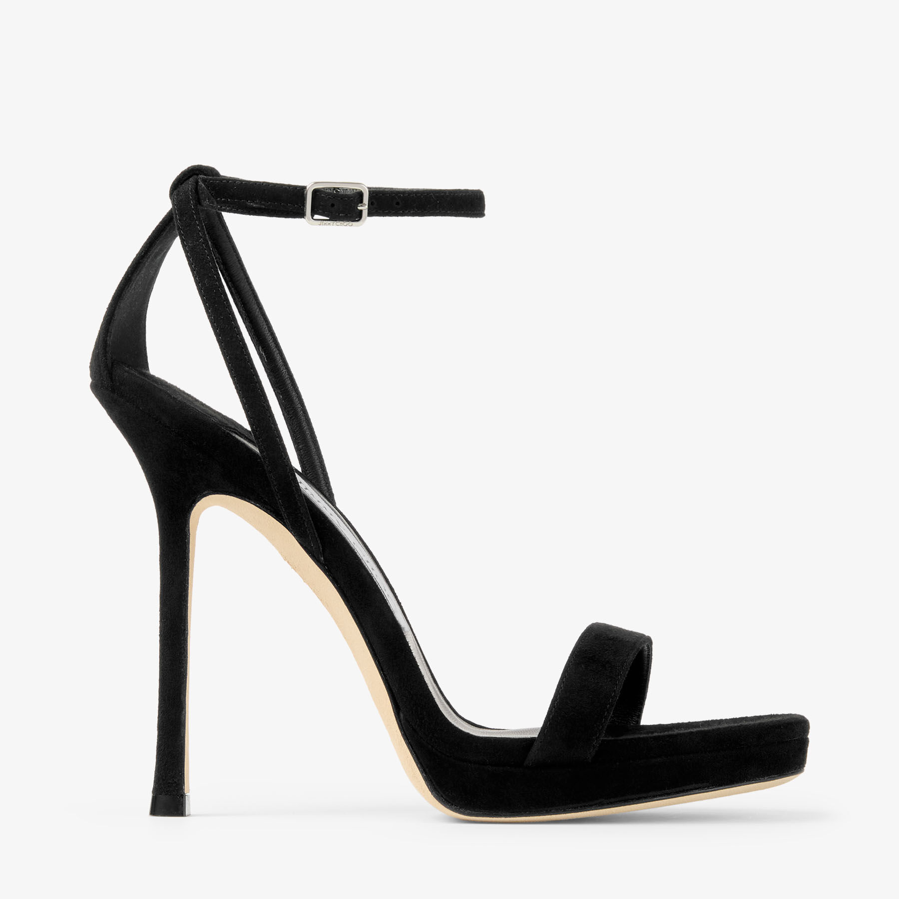 JIMMY CHOO ブラックベルベットパンプス　37 Moza Platform120 | Black Suede Sandals | JIMMY CHOO