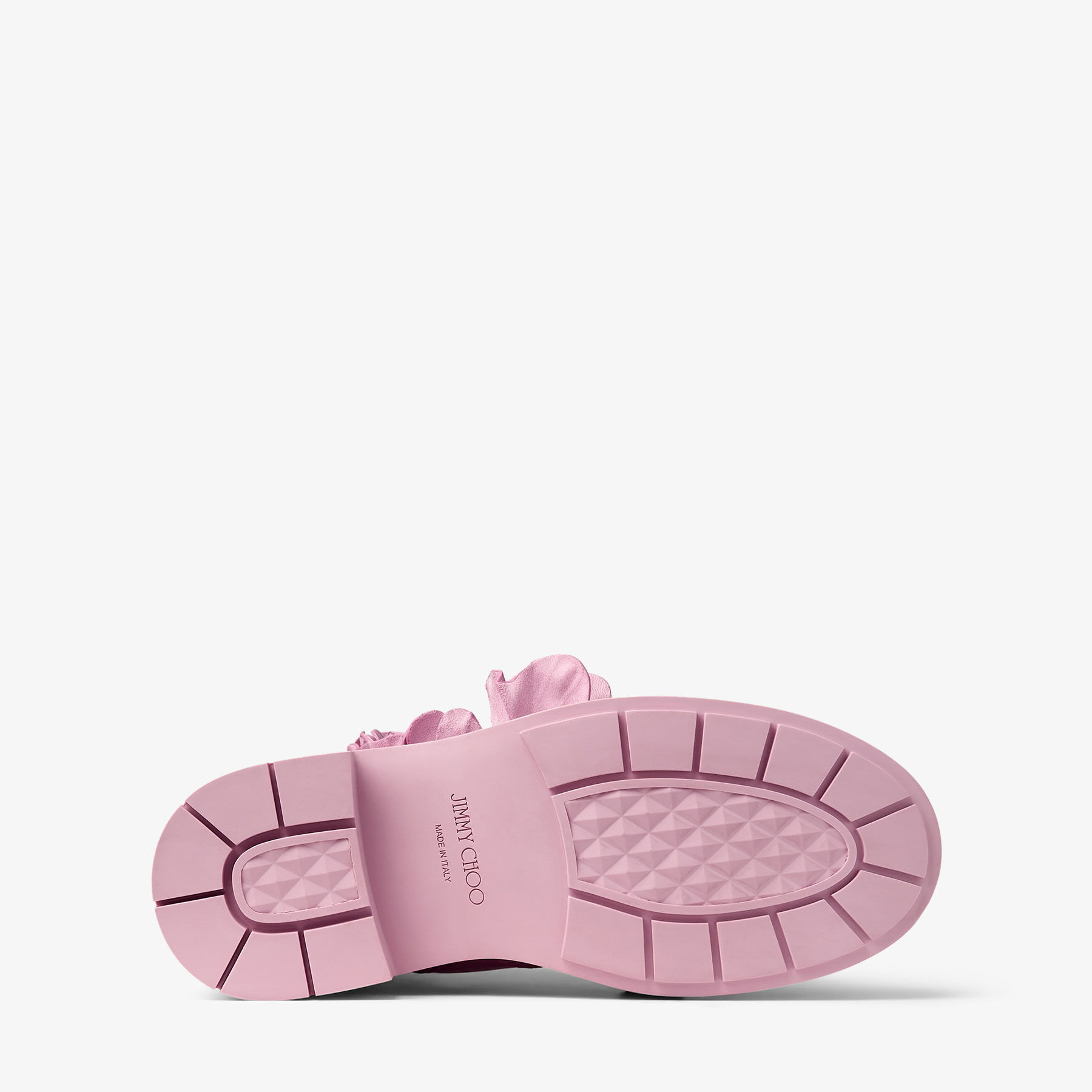 【JIMMY CHOO】Nari Flowers Flat フラワー アンクルブーツ NARI/FLOWERS FLAT | Rose Nappa Leather Ankle Boots with