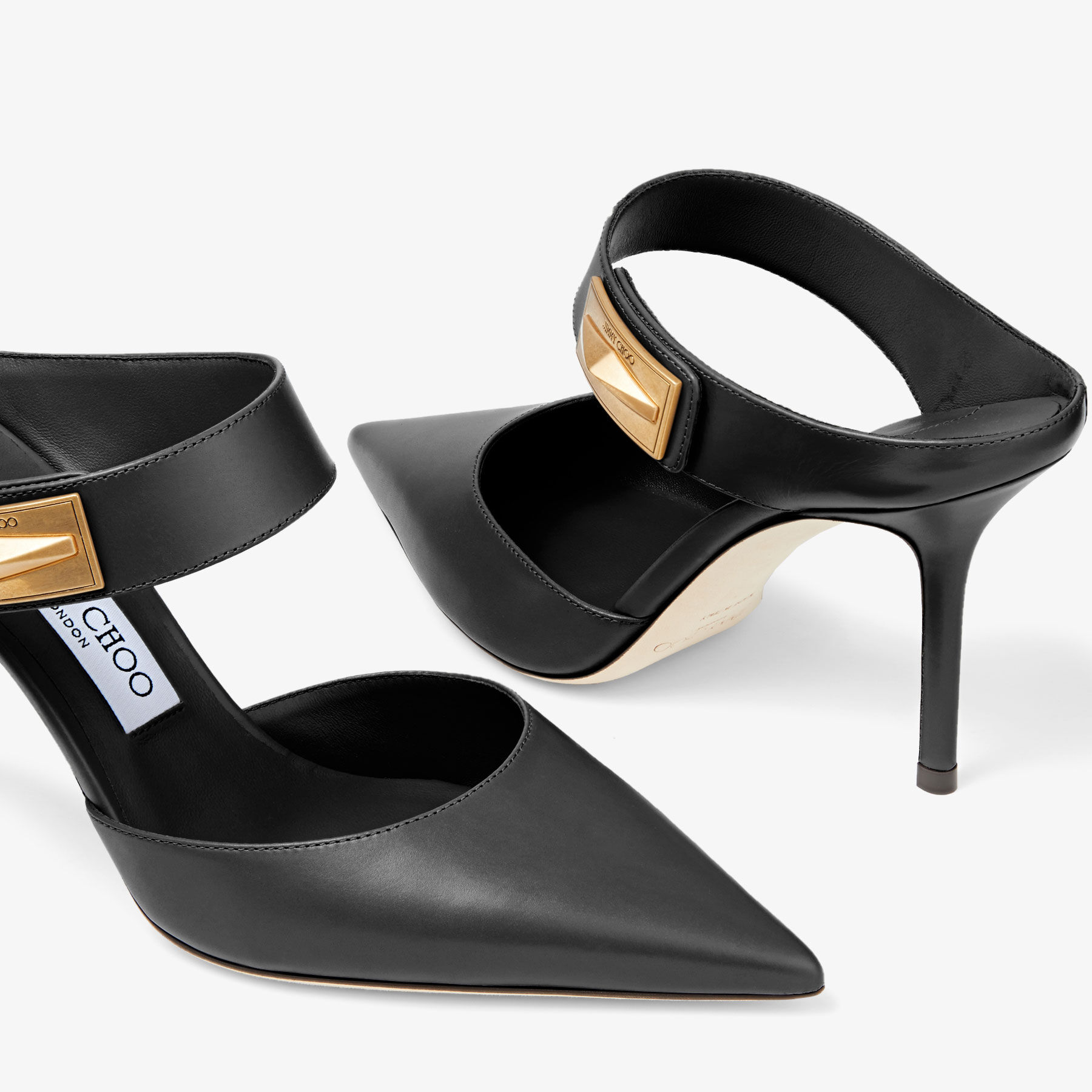 【23AW NEW】Jimmy Choo_women / Nell 85 レザー ミュール / 3色 NELL MULE 85 | Cranberry Calf Leather Mules | Autumn