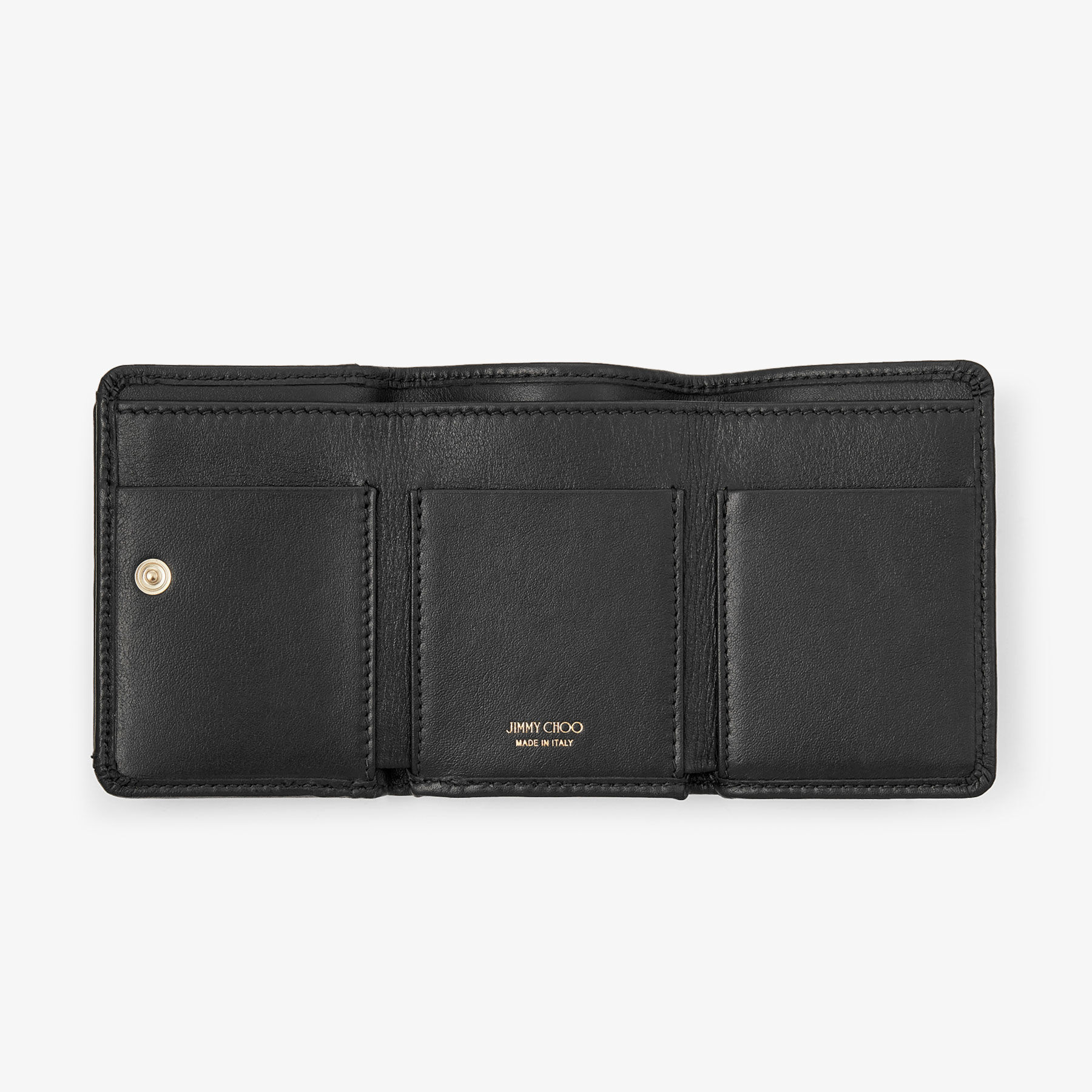 美品 814 JIMMY CHOO コンパクトウォレット NEMO 黒 スタッズ