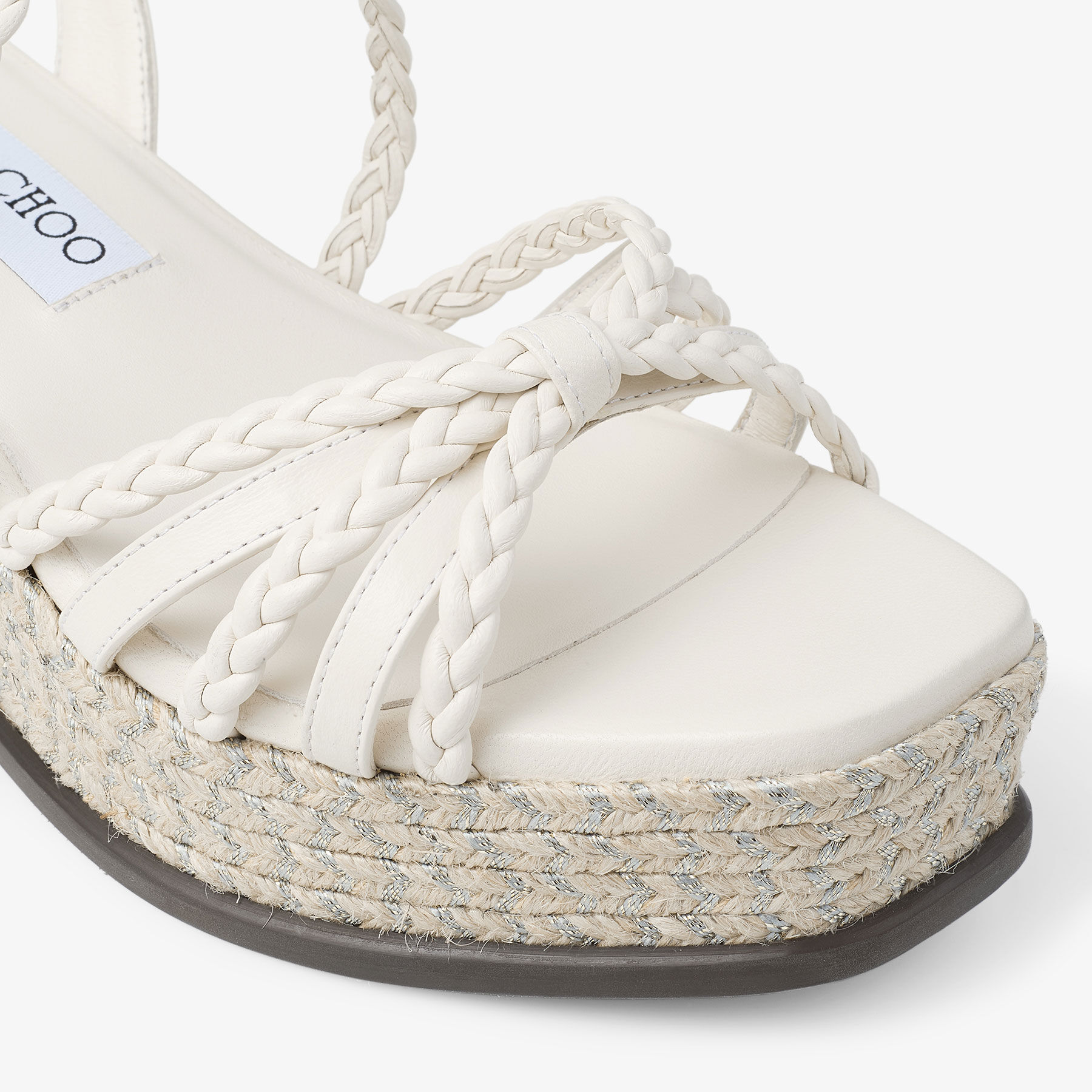 Nyra 60 | Latte Nappa Leather Sandal Wedges | JIMMY CHOO