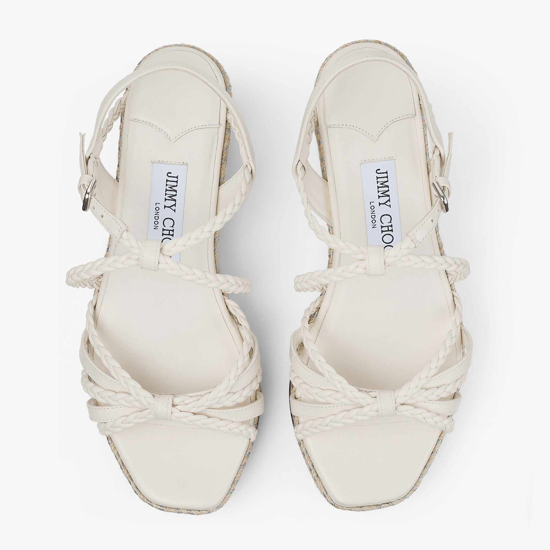 Nyra 60 | Latte Nappa Leather Sandal Wedges | JIMMY CHOO