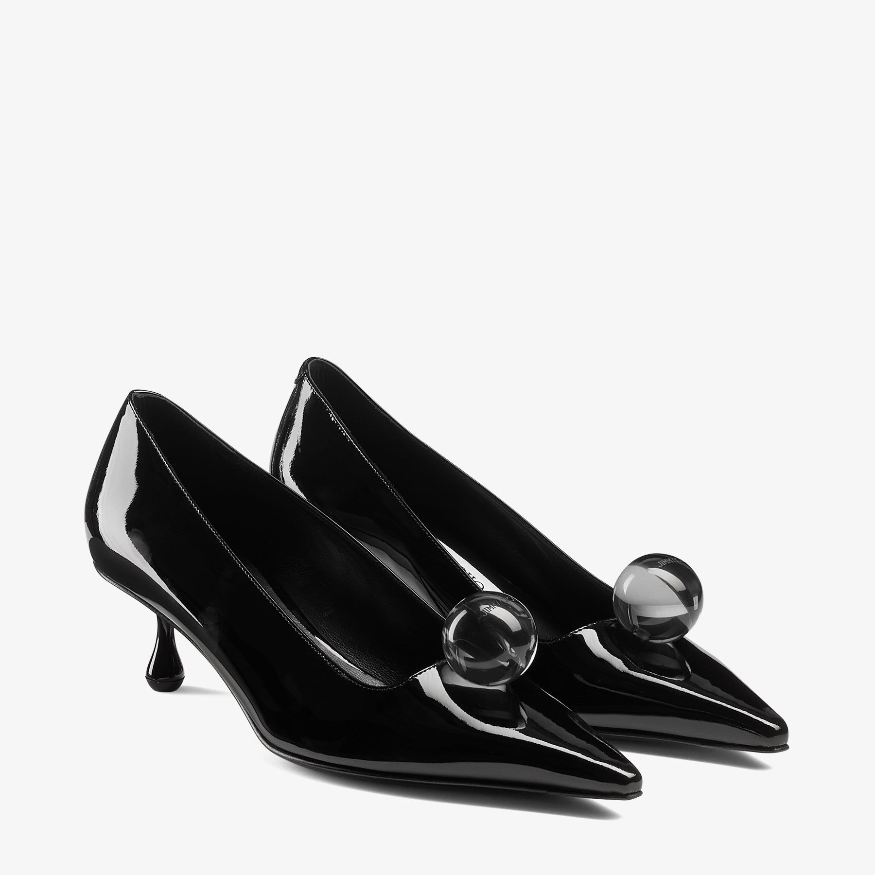 【JIMMYCHOO】 black leather pumps （関税送料込） Jimmy Choo - Love Black Leather & Mesh Pump, 85mm