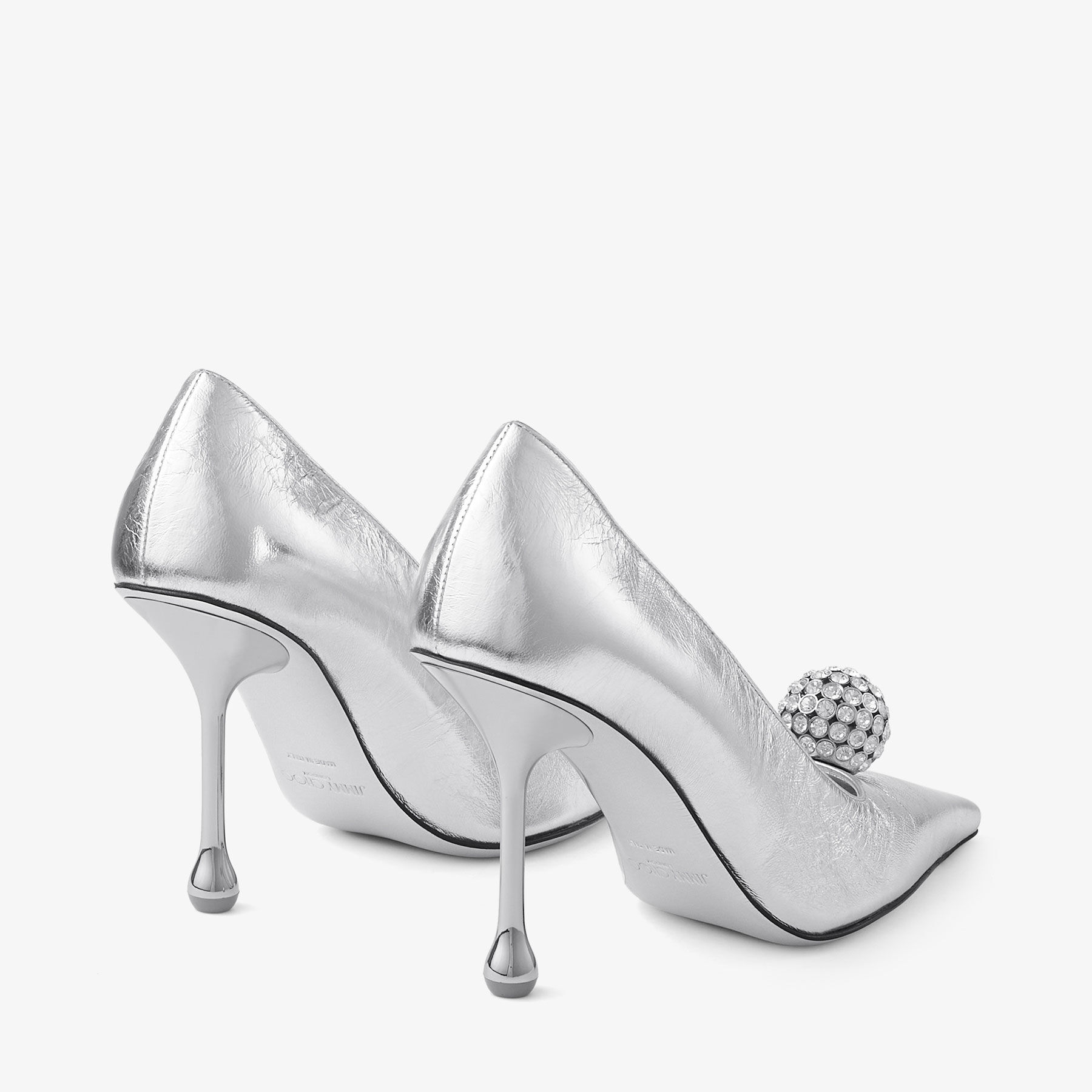 Orb Pump 50 | Silver Metallic Leather Pumps | JIMMY CHOO