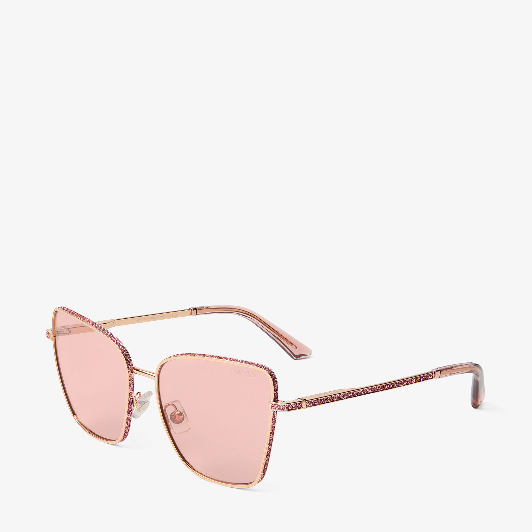 Orli | Rose Gold Square Sunglasses | JIMMY CHOO display picture 3