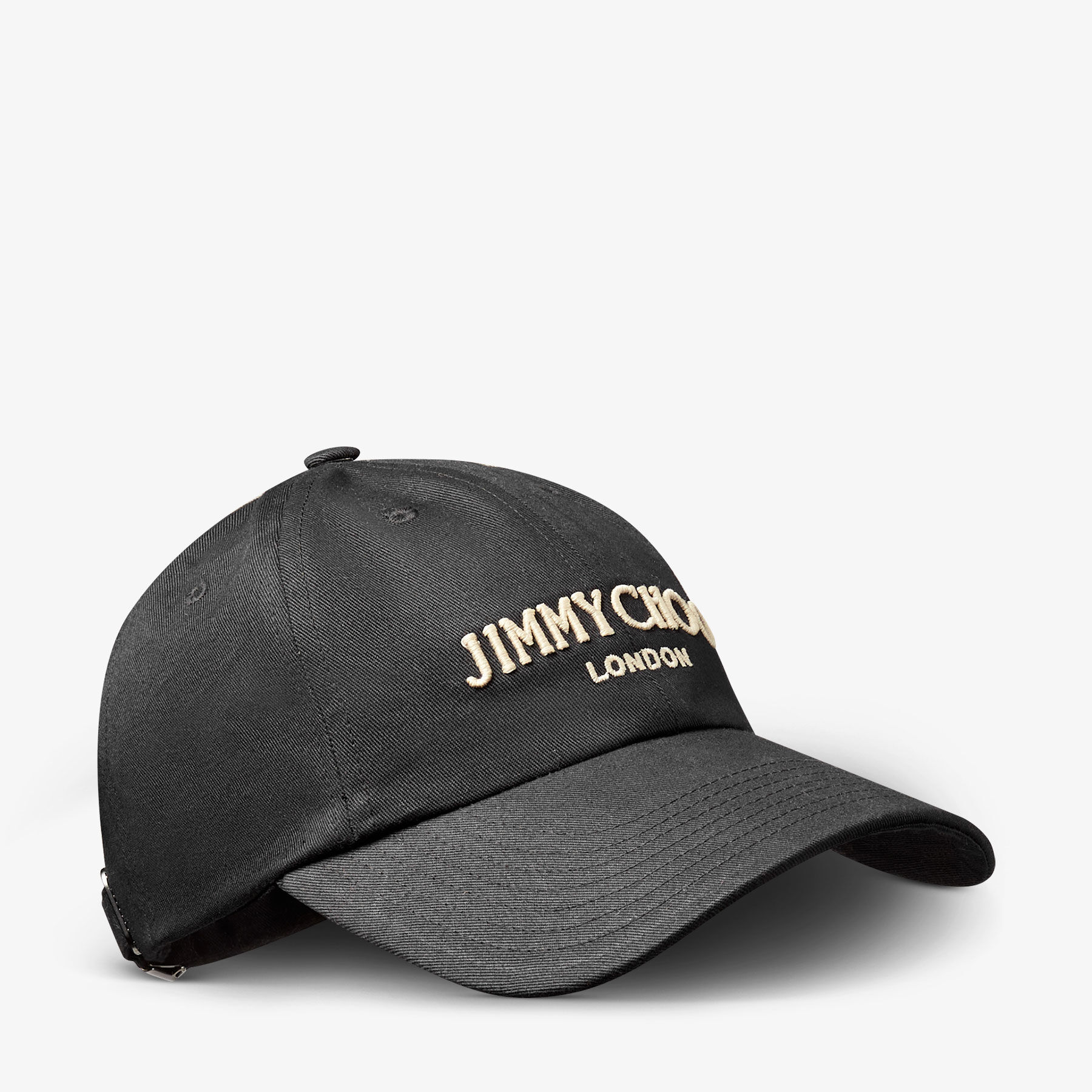 Pacifico|Black/Ecru Cotton Baseball Cap| JIMMY CHOO Pacifico|Black/Ecru Cotton Baseball Cap| JIMMY CHOO