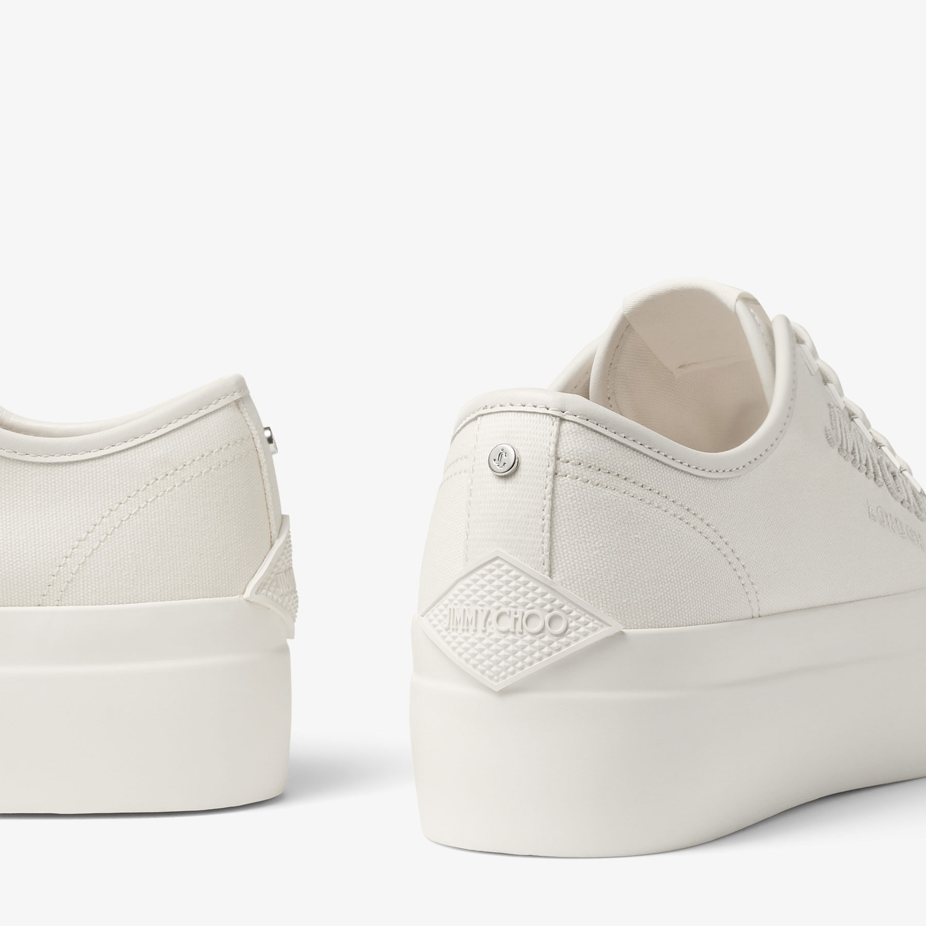 Jimmy Choo Palma Maxi スニーカー ラテ/ラテ Palma Maxi/F | Latte Canvas Platform Trainers with