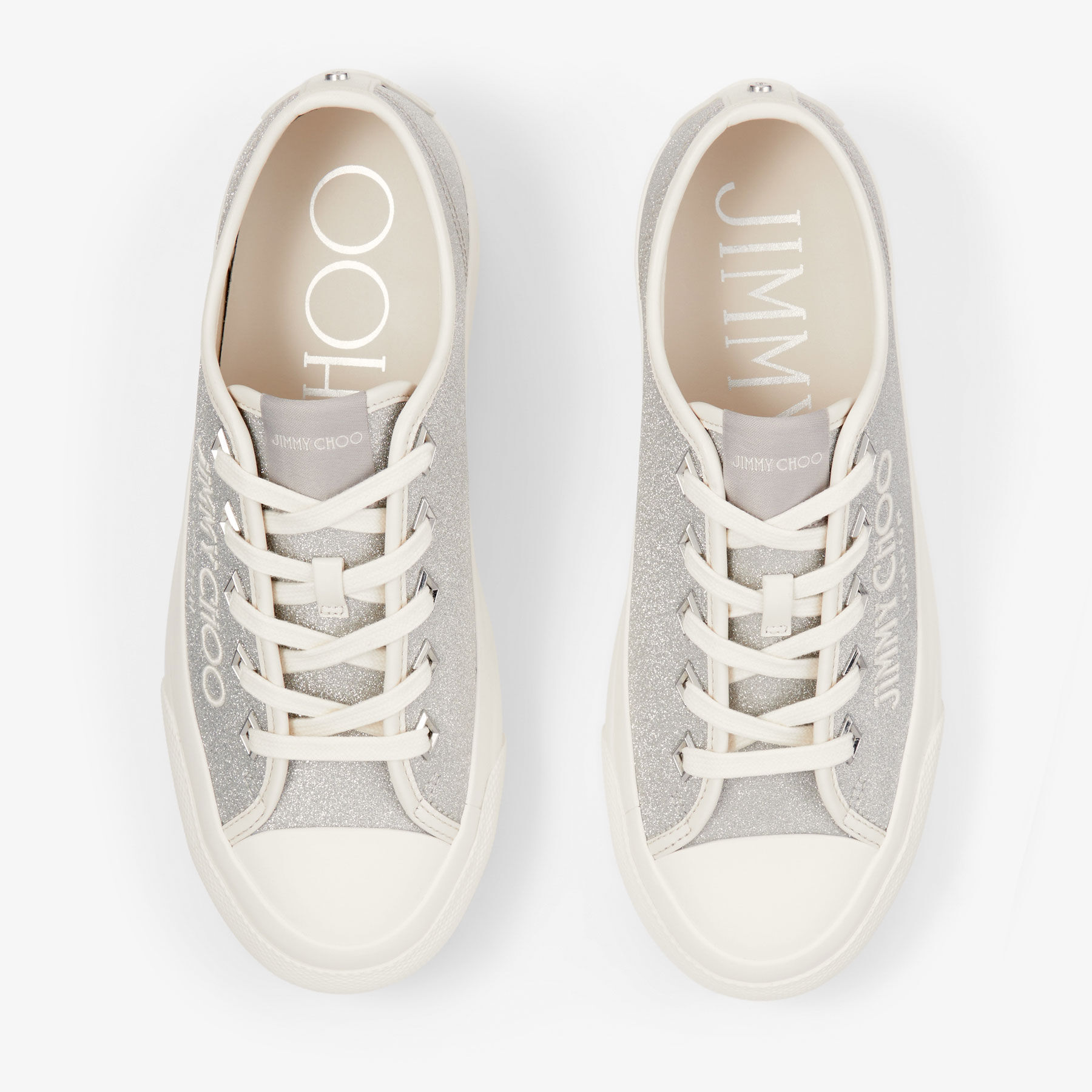 Palma Maxi/F|Silver/Latte Nappa Leather Trainer| JIMMY CHOO