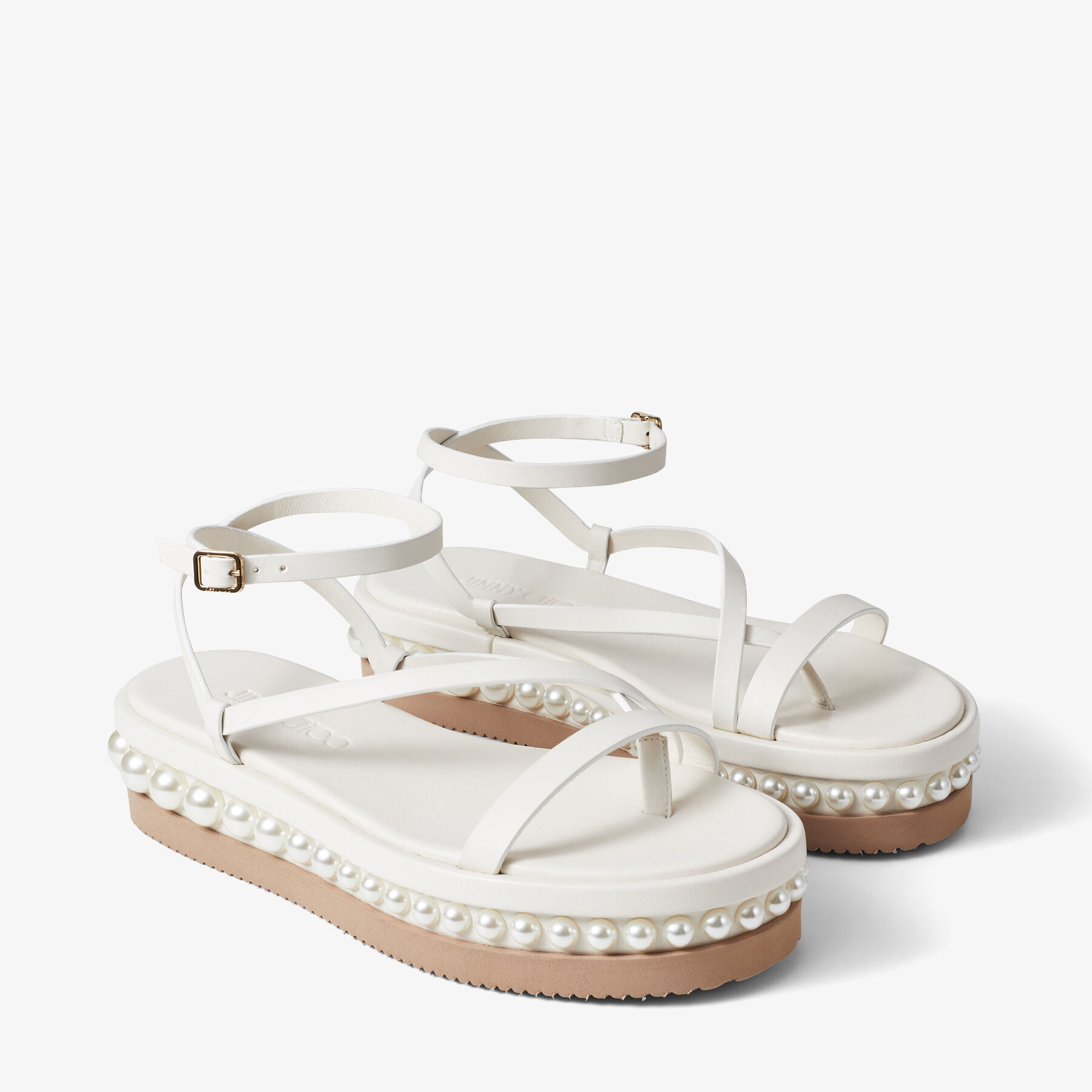 【年間ランキング6年連続受賞】 Latte Pearl with Sandals Platform Leather Vachetta サンダル