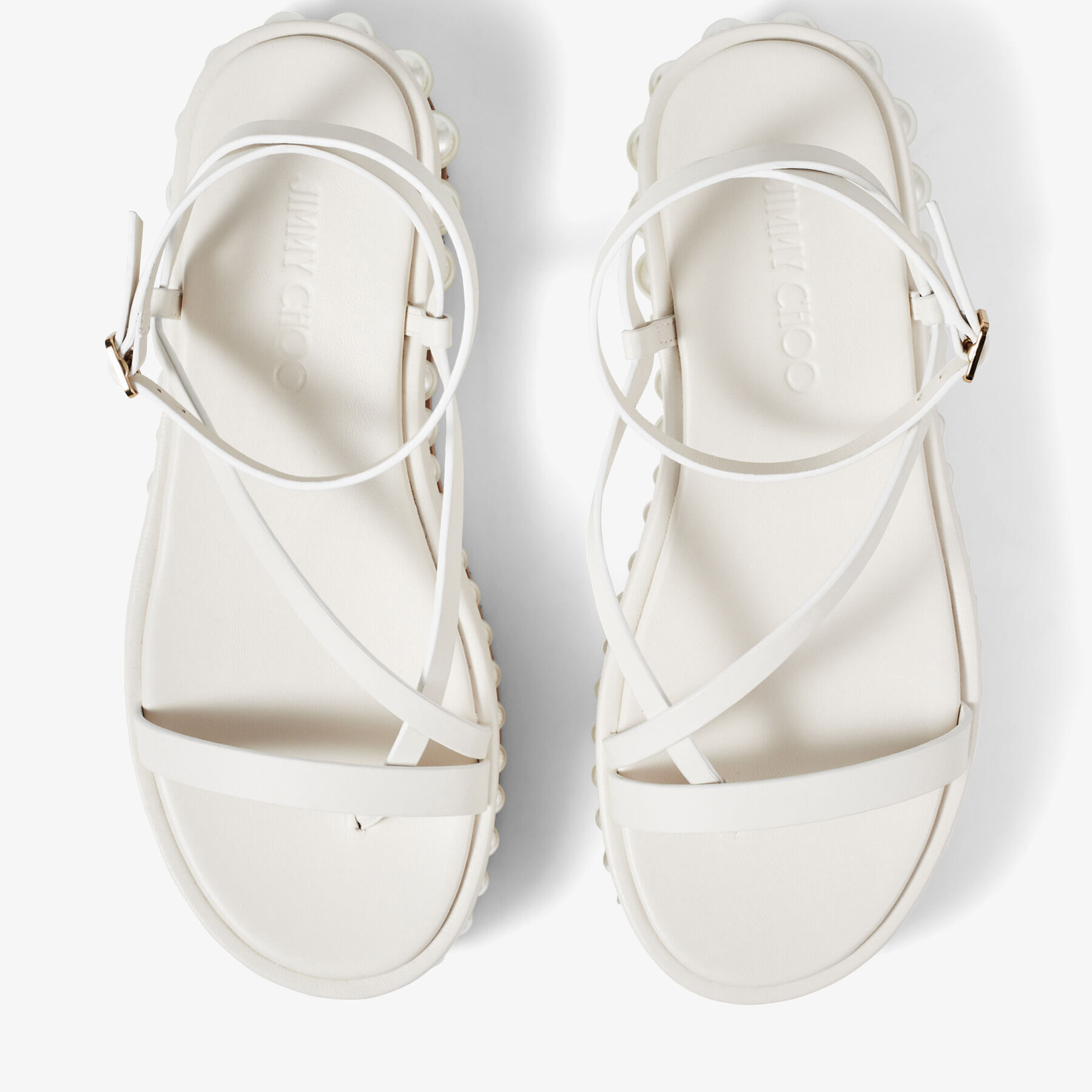 ずっと気になってた Latte Pearl with Sandals Platform Leather Vachetta サンダル