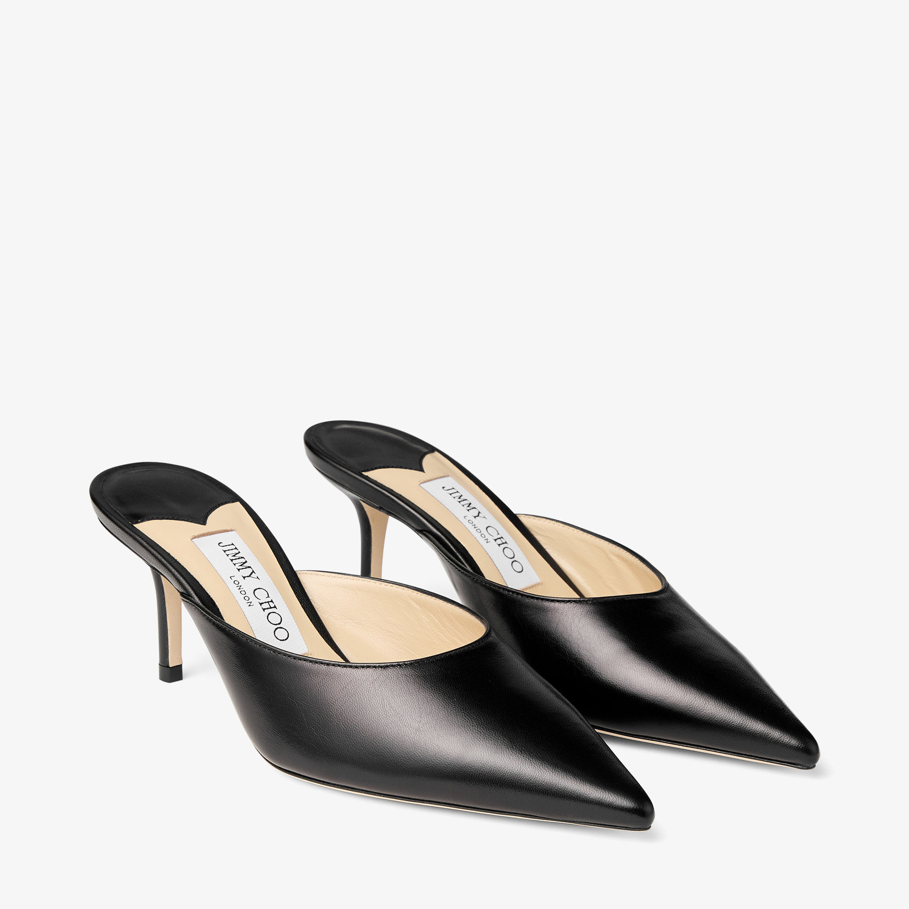 Rav 65 |Black Shiny Leather Mules | JIMMY CHOO