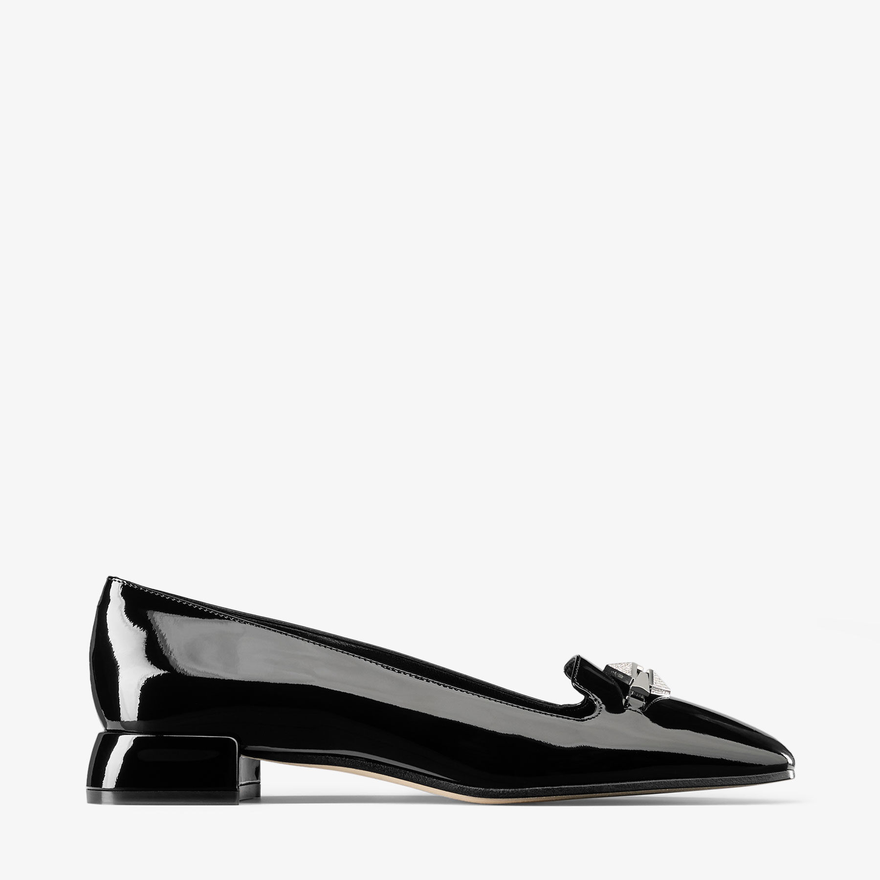 Ravi Flat | Black/Crystal Patent Leather Flats | JIMMY CHOO Ravi Flat | Black/Crystal Patent Leather Flats | JIMMY CHOO