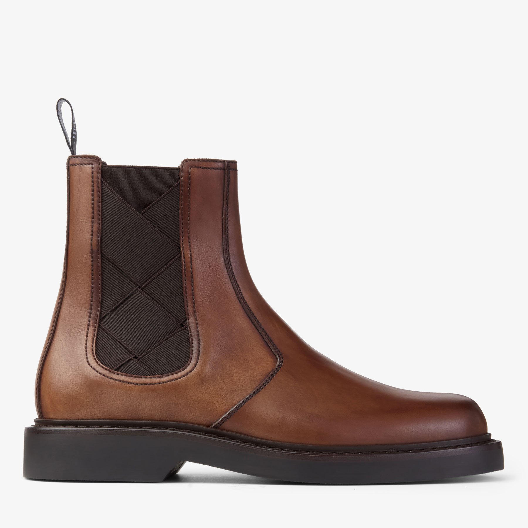 Reggie Chelsea Boot | Mocha Burnished Leather Boots | JIMMY CHOO