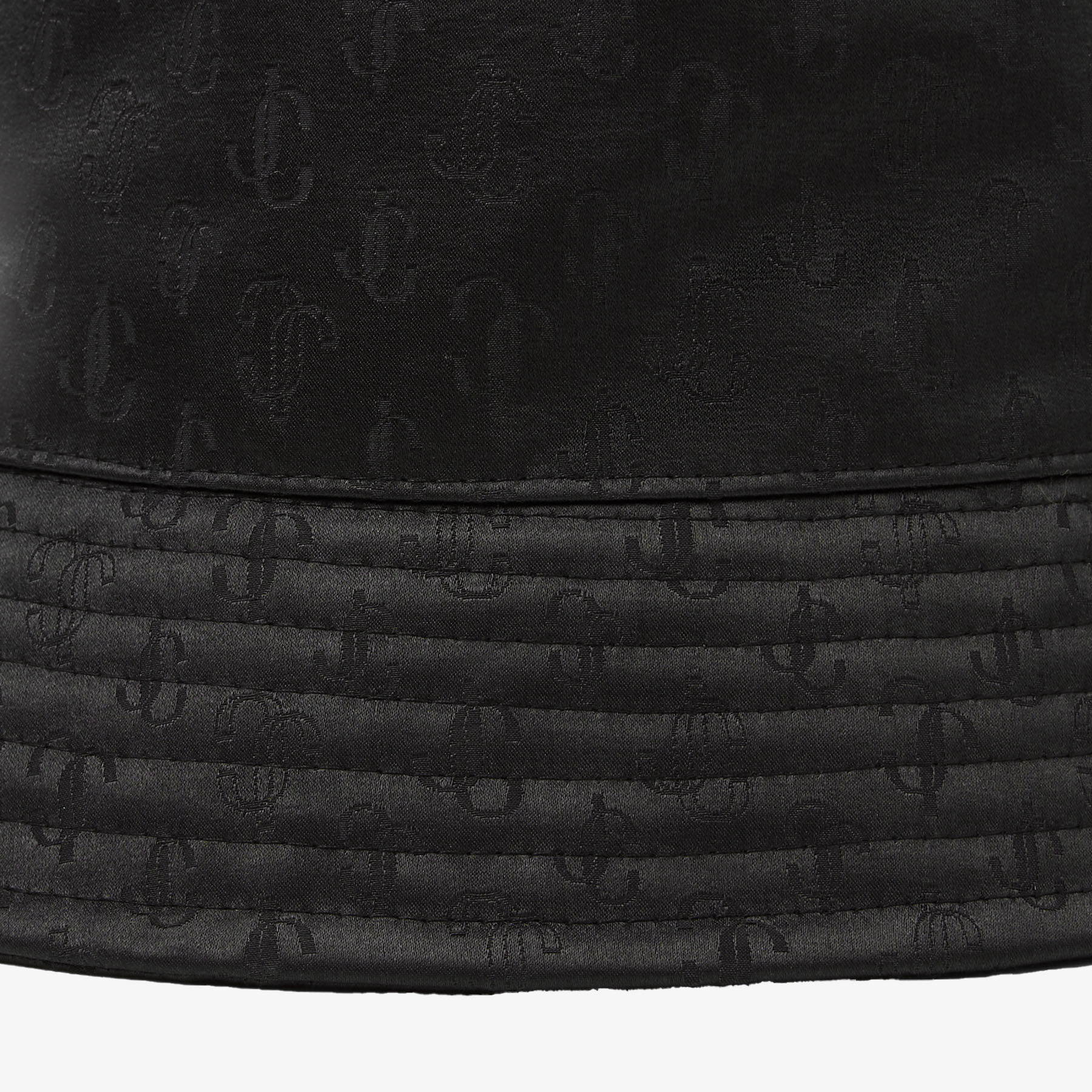 【Jimmy Choo】Renata bucket hat バケットハット Black Cotton and Silk JC Monogram-Jacquard Bucket Hat