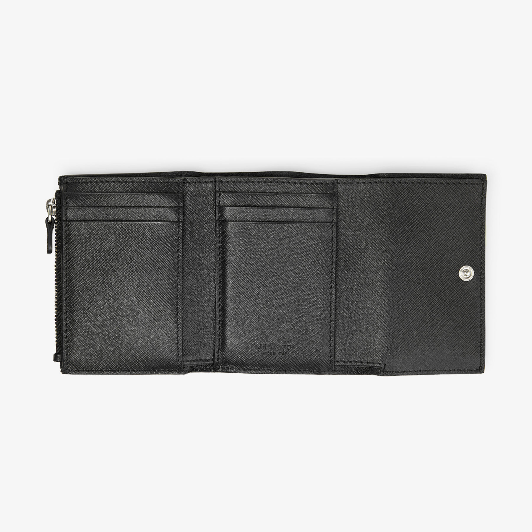 RIAN | Black Textured Leather Wallet with JC Emblem | Autumn