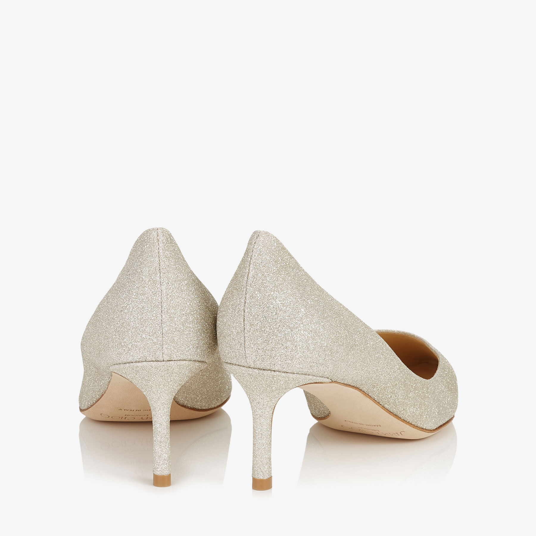 【Jimmy Choo】Romy 60 グリッター　パンプス Champagne Coarse Glitter Fabric Pointed Pumps | LOVE | Pre-Fall