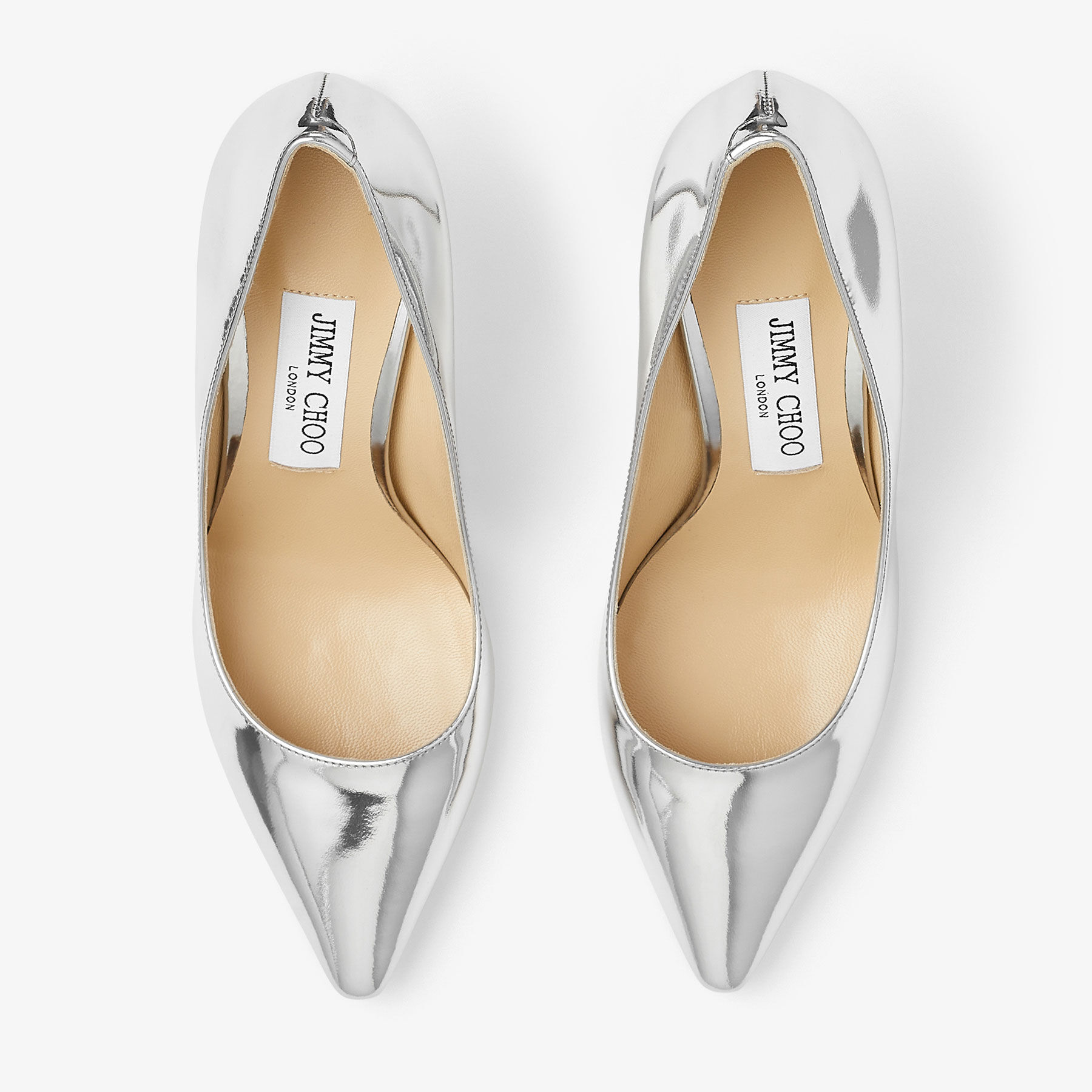 【新品未開封・送料無料】 Romy 85 CHOO JIMMY | Pumps Leather Metal Liquid Silver | 靴
