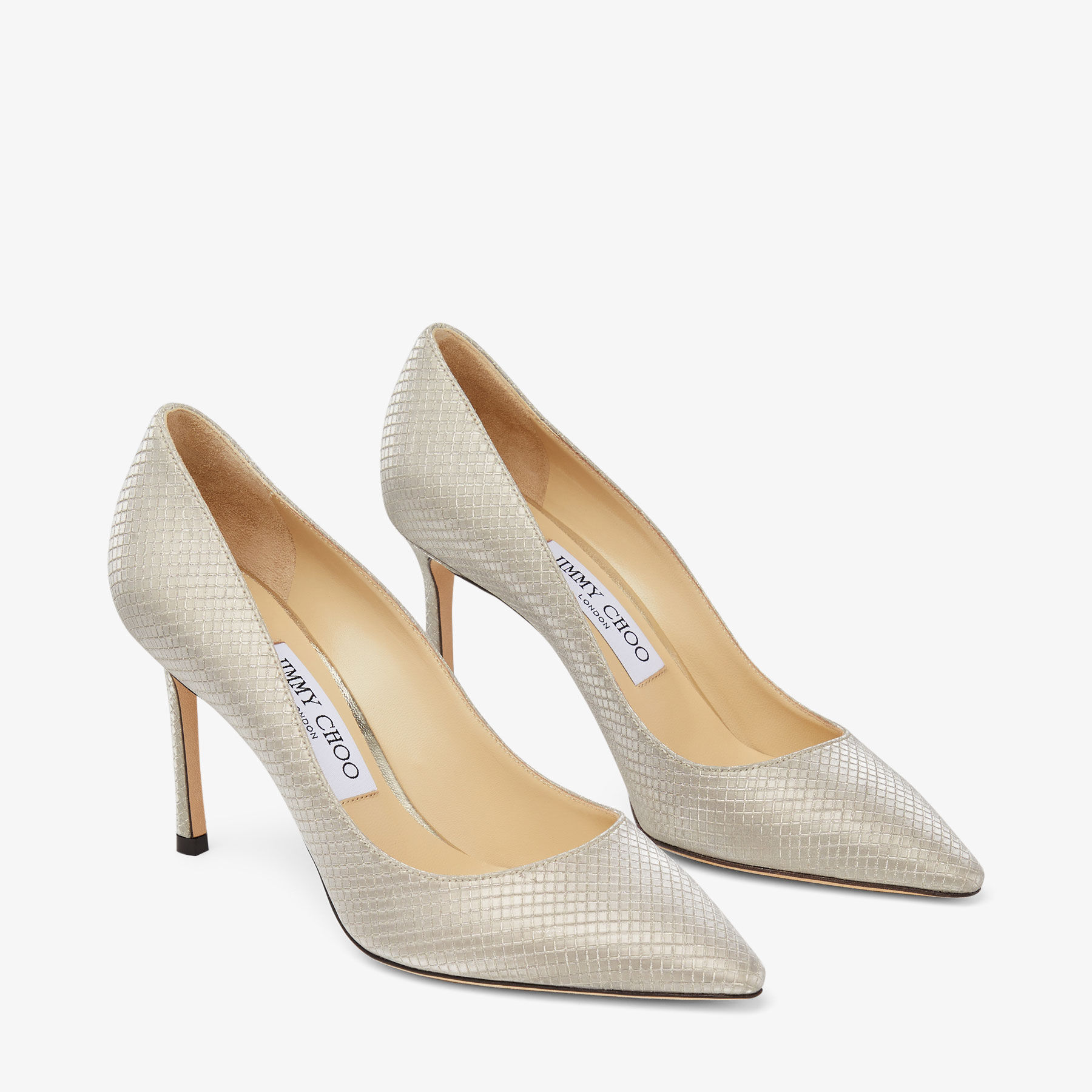 ROMY 85 | Champagne Diamond Glitter Fabric Pumps | Diwali