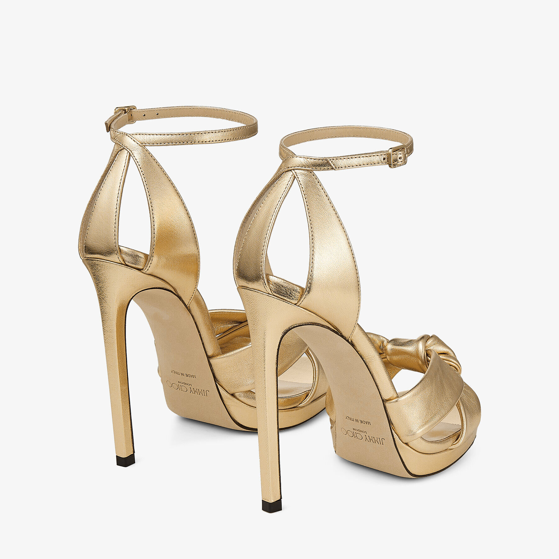 Gold Metallic Nappa Platform Sandals | ROSIE 120 | Summer