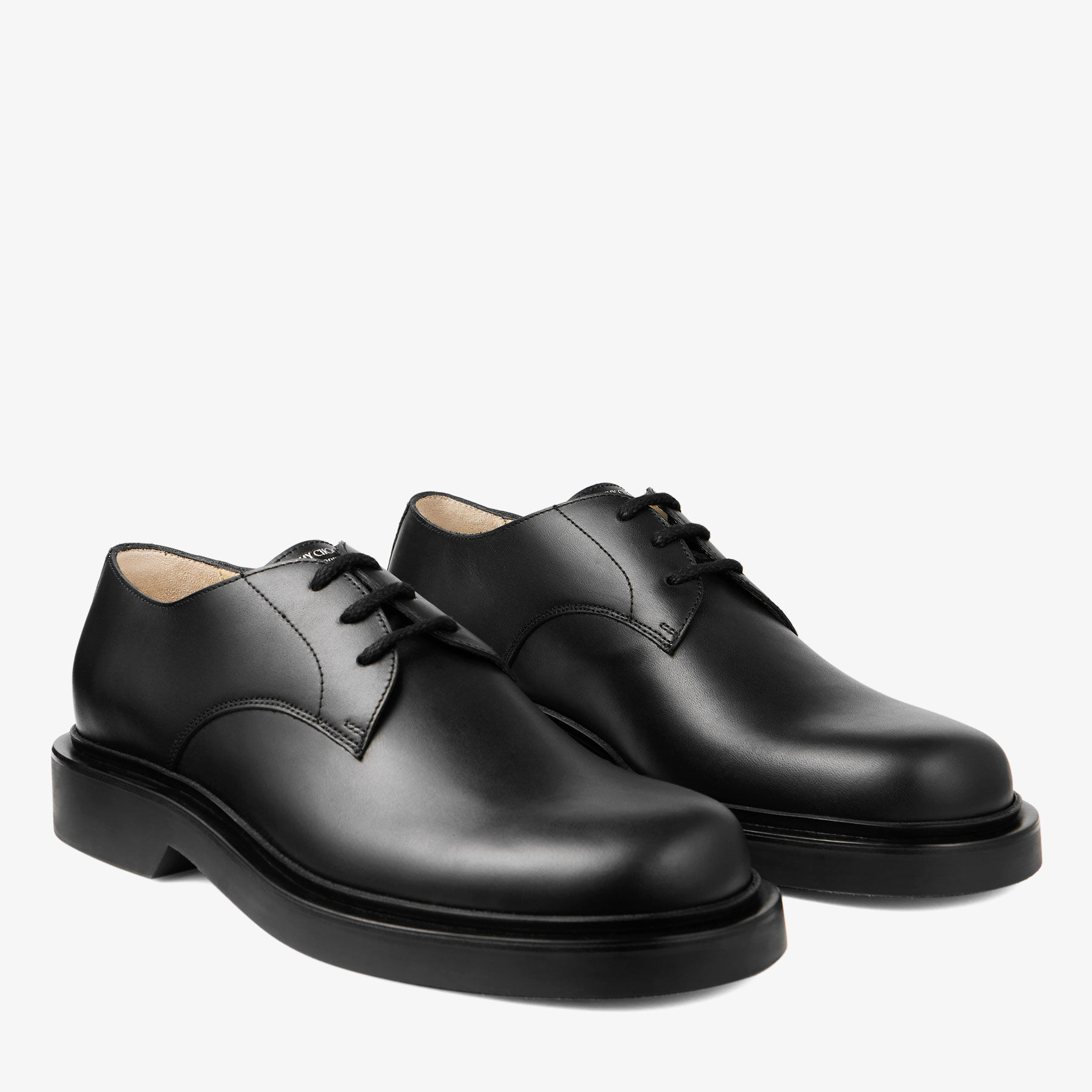 Rowan Derby | Black Box Calf Leather Loafers | JIMMY CHOO