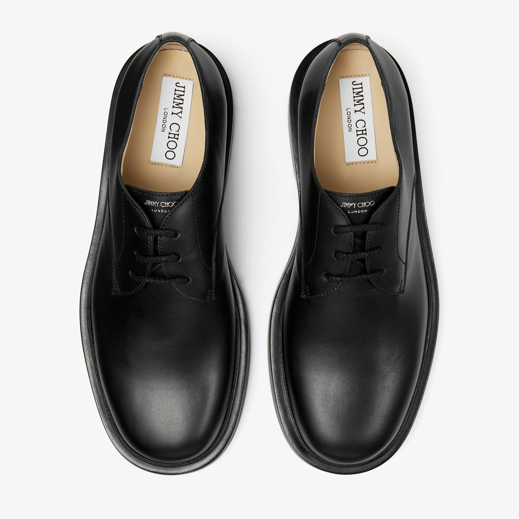 Rowan Derby | Black Box Calf Leather Loafers | JIMMY CHOO