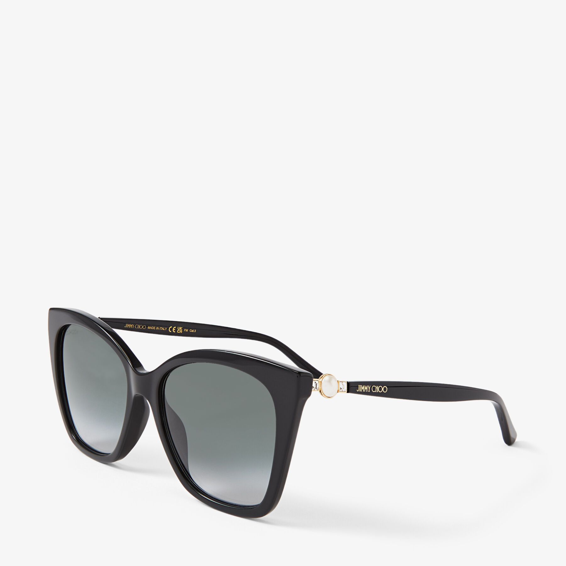 Black Cat Eye Sunglasses with Pearls and Swarovski Crystals Black Cat Eye Sunglasses with Pearls and Swarovski Crystals