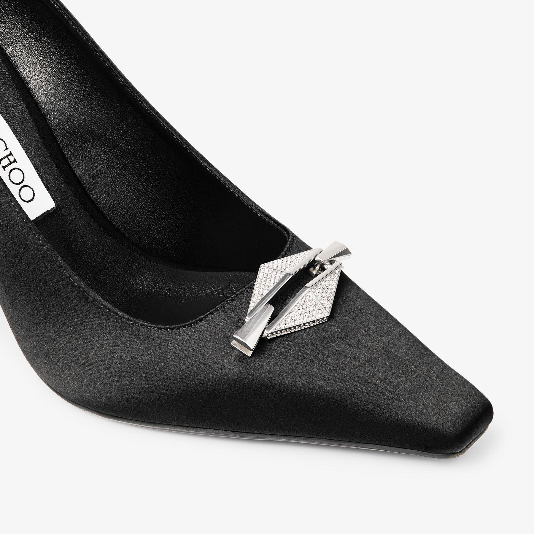 JIMMY CHOO Ryker 90 サテン パンプス Ryker 90 | Black/Crystal Satin Shoe | JIMMY CHOO AU