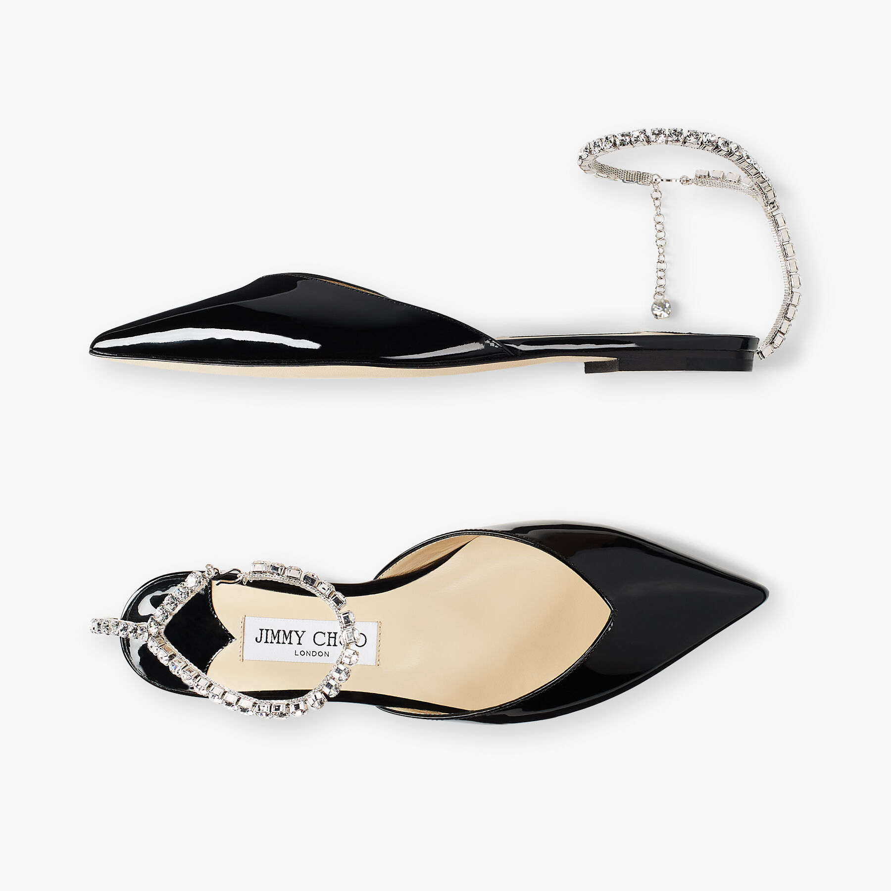 【JIMMYCHOO】 black flats （関税送料込） New Jimmy CHOO Ade Flat Black Suede Flats with Pearl