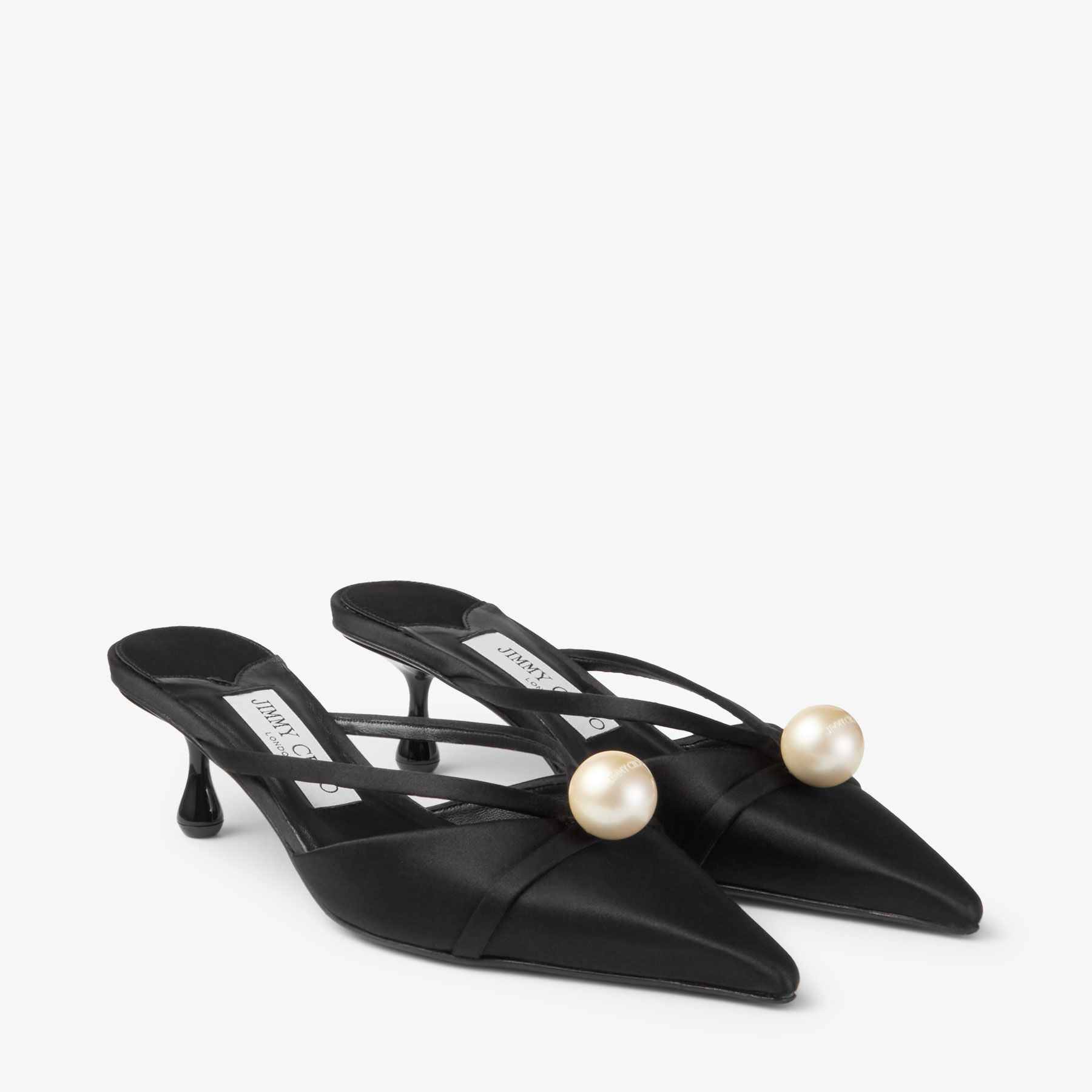 チ*コ様 美品 JIMMY CHOO パール装飾ミュール ブラック23cm Jimmy Choo Bing 65 Mule Black Patent Leather