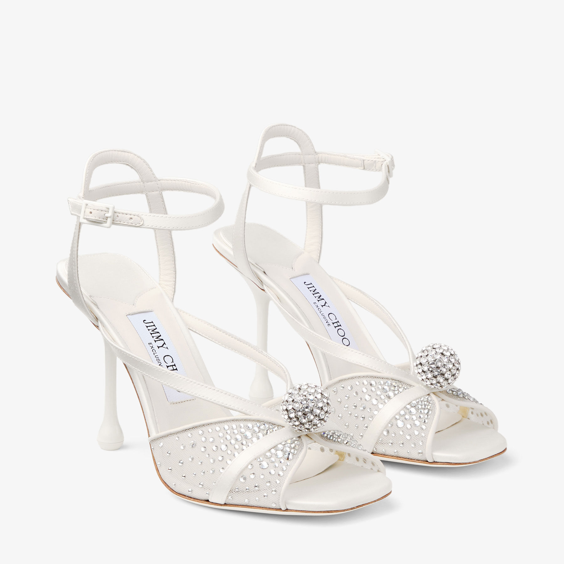 Sarai Sandal 95 | Ivory Mesh and Satin Sandals with Dégradé Galaxy