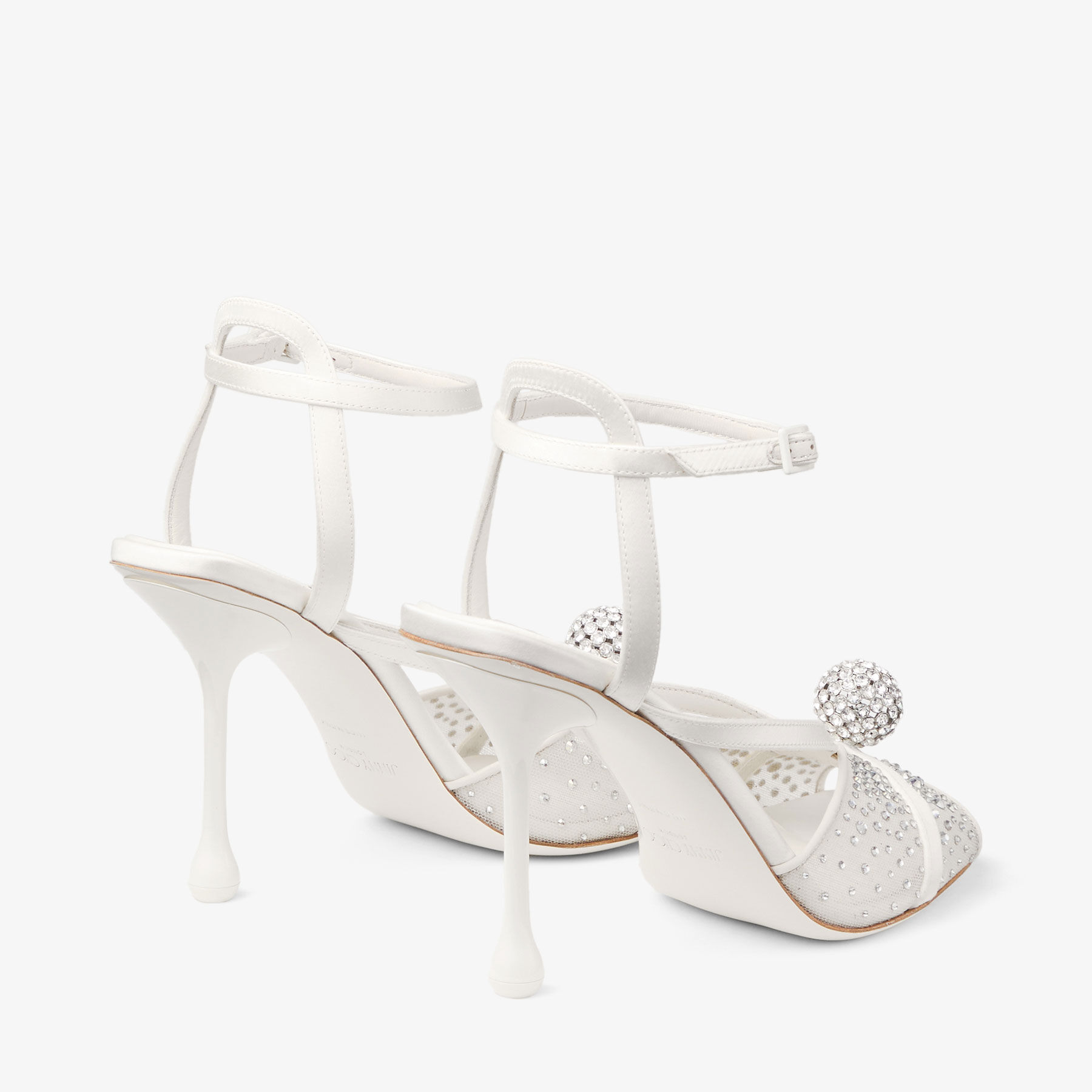 Sarai Sandal 95 | Ivory Mesh and Satin Sandals with Dégradé Galaxy