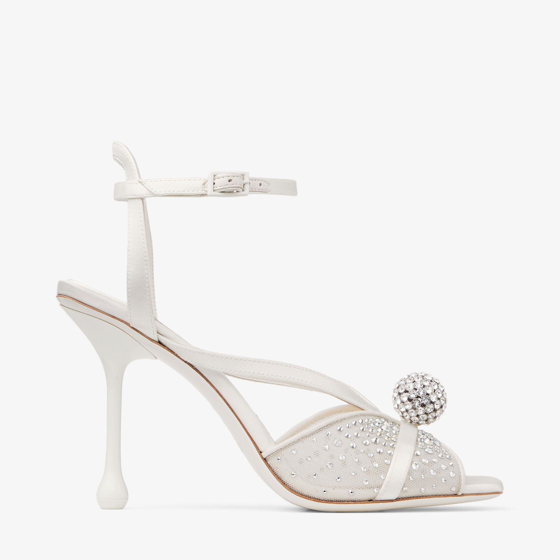 Sarai Sandal 95 | Ivory Mesh and Satin Sandals with Dégradé Galaxy
