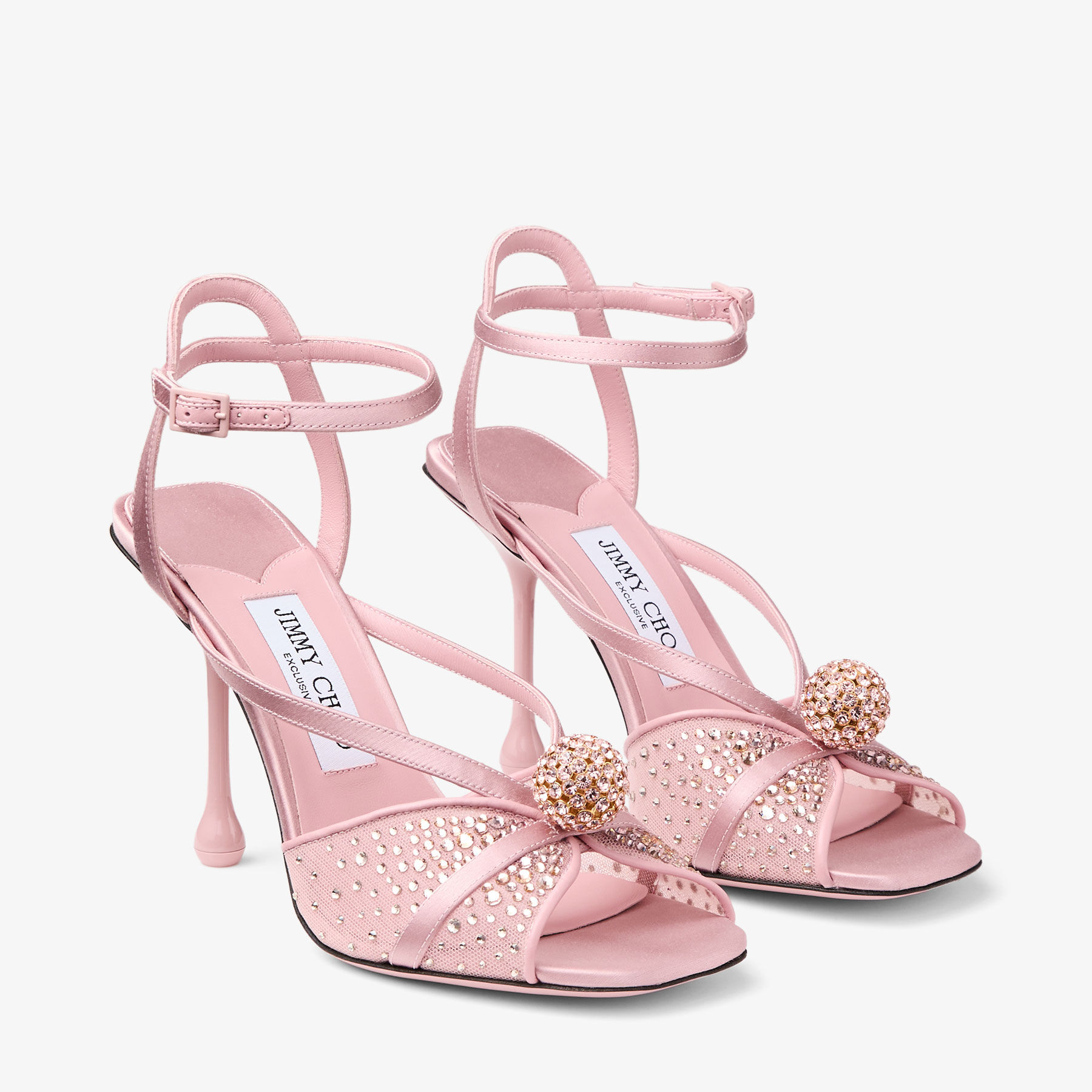 Sarai Sandal 95 | Rose Mesh and Satin Sandals with Dégradé Galaxy