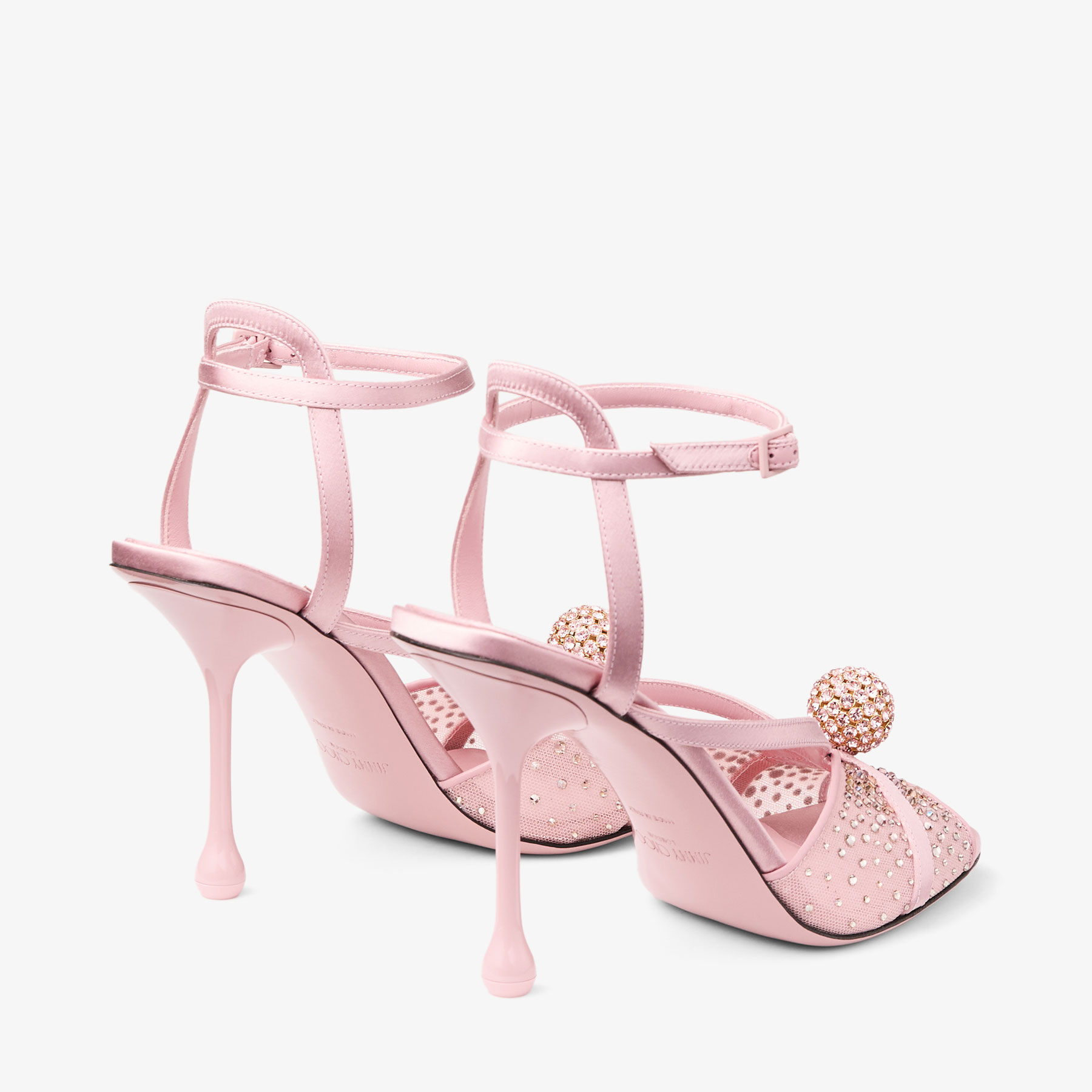 Sarai Sandal 95 | Rose Mesh and Satin Sandals with Dégradé Galaxy