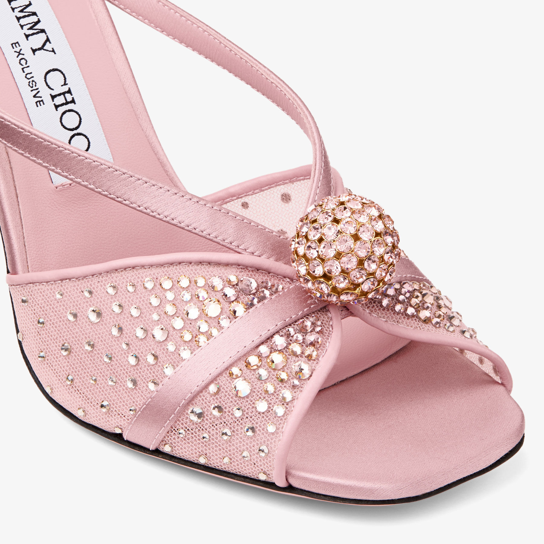 Sarai Sandal 95 | Rose Mesh and Satin Sandals with Dégradé Galaxy