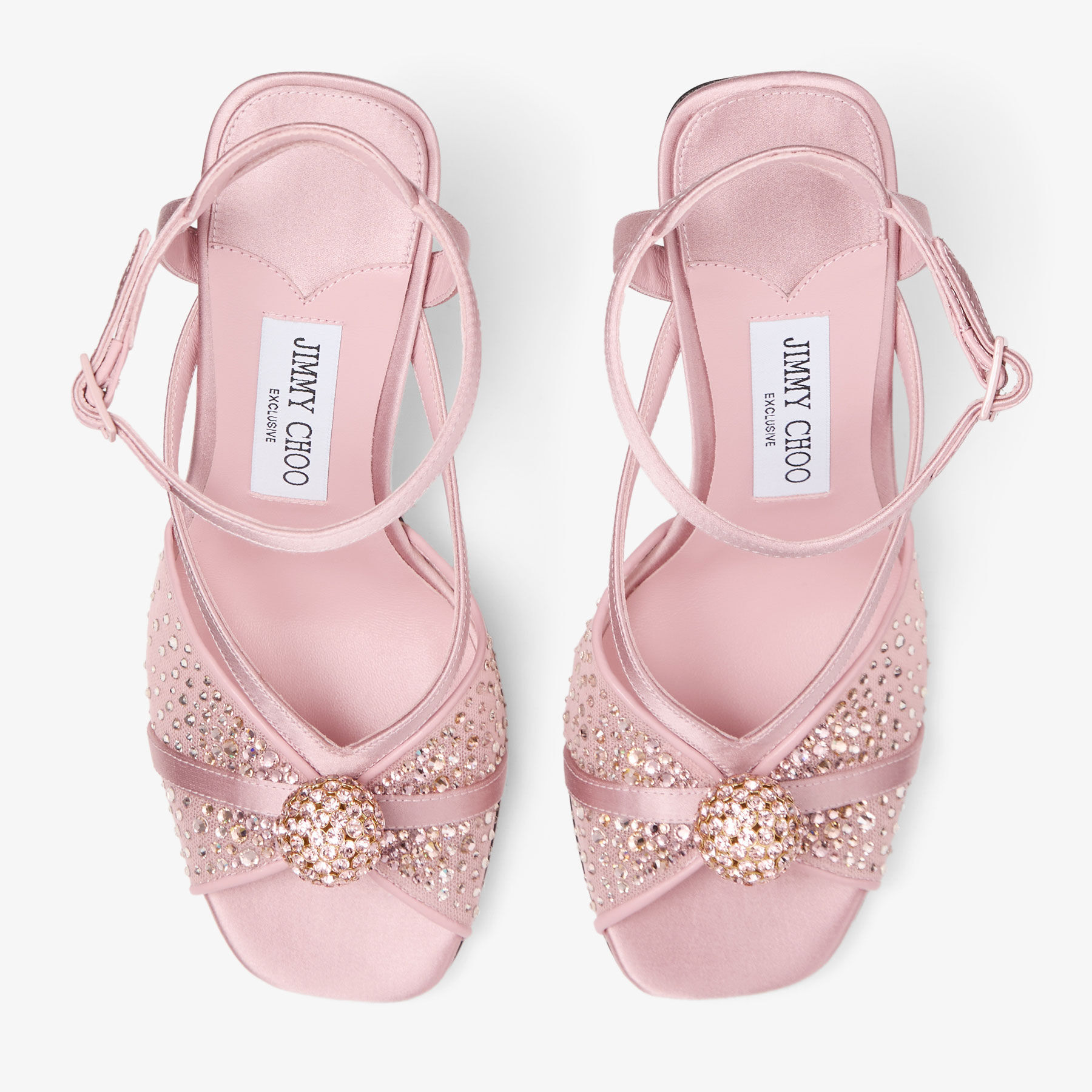 Sarai Sandal 95 | Rose Mesh and Satin Sandals with Dégradé Galaxy