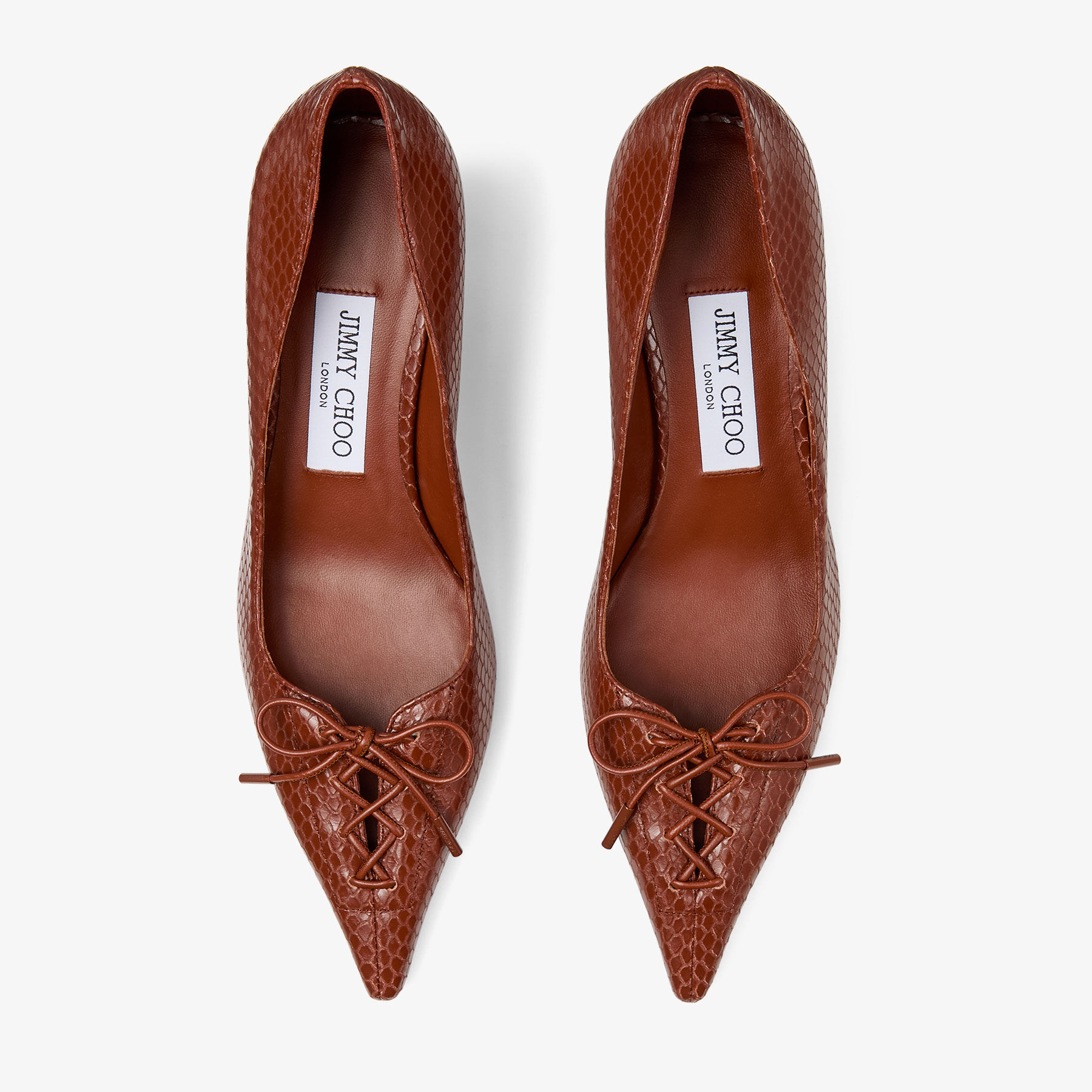 Scarlett 50 | Cognac Elaphe Printed Leather Pumps | JIMMY CHOO
