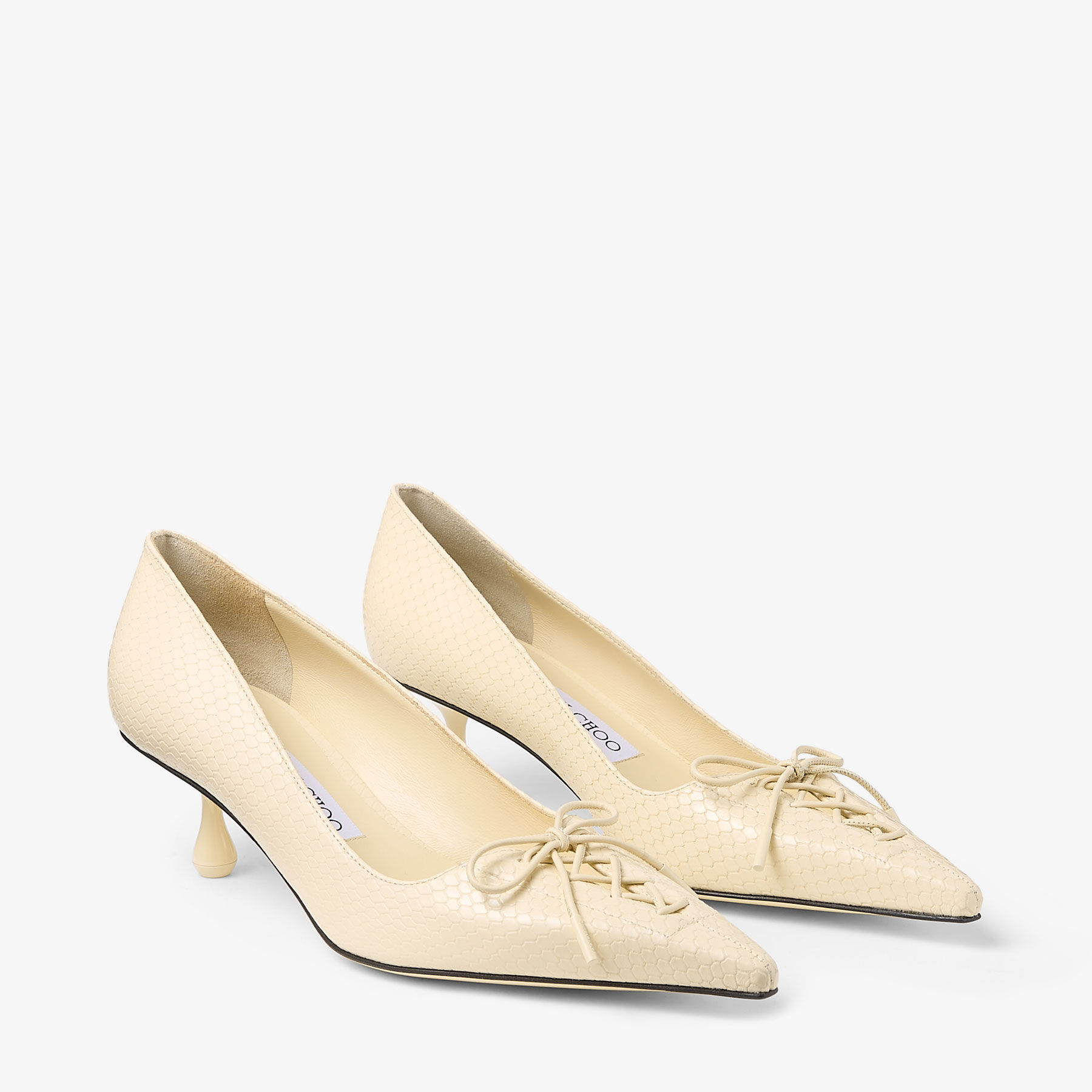 Scarlett 50 | Buttermilk Elaphe Printed Leather Pumps | JIMMY CHOO