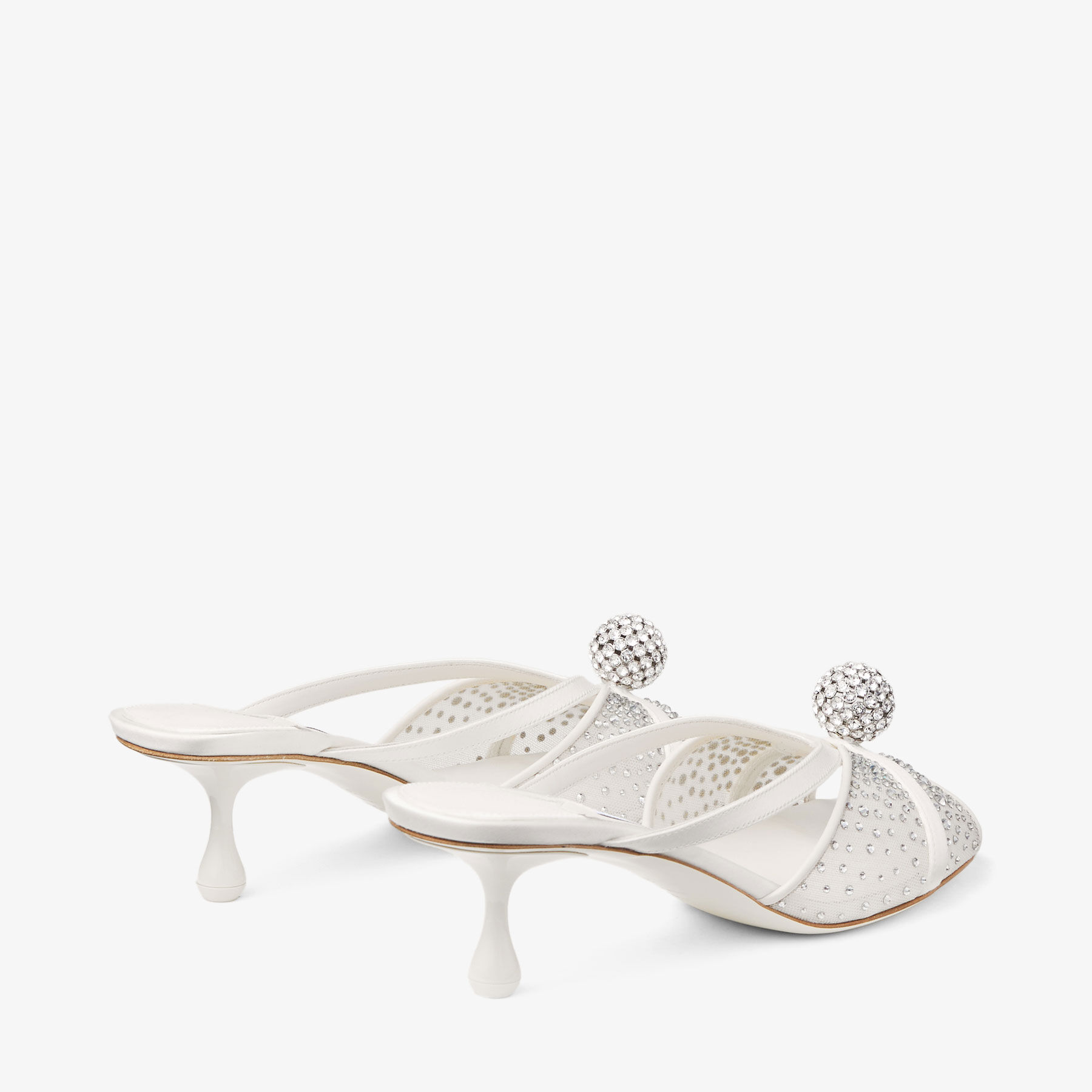 Siva Mule 50 | Ivory Mesh and Satin Mules with Dégradé Galaxy