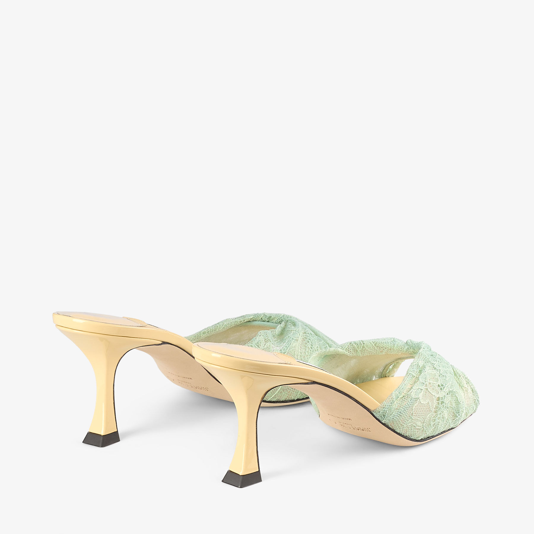 【新品未使用】JIMMY CHOO／CALLIE グリーン Jimmy Choo Azia Satin with Crystals Sandals