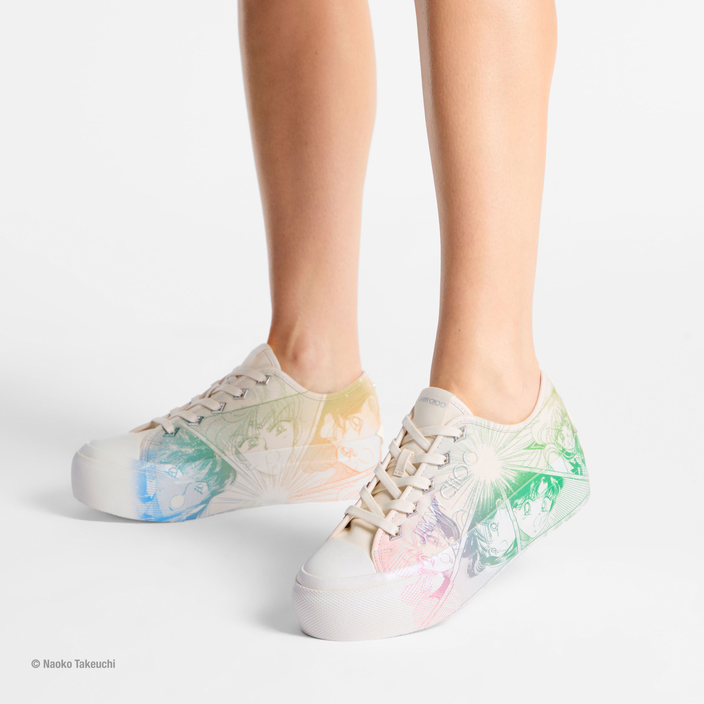 JIMMY CHOO★Sailor Guardians Palma Maxi / F★ スニーカー Sailor Guardians Palma Maxi/F | White Canvas Trainer | JIMMY
