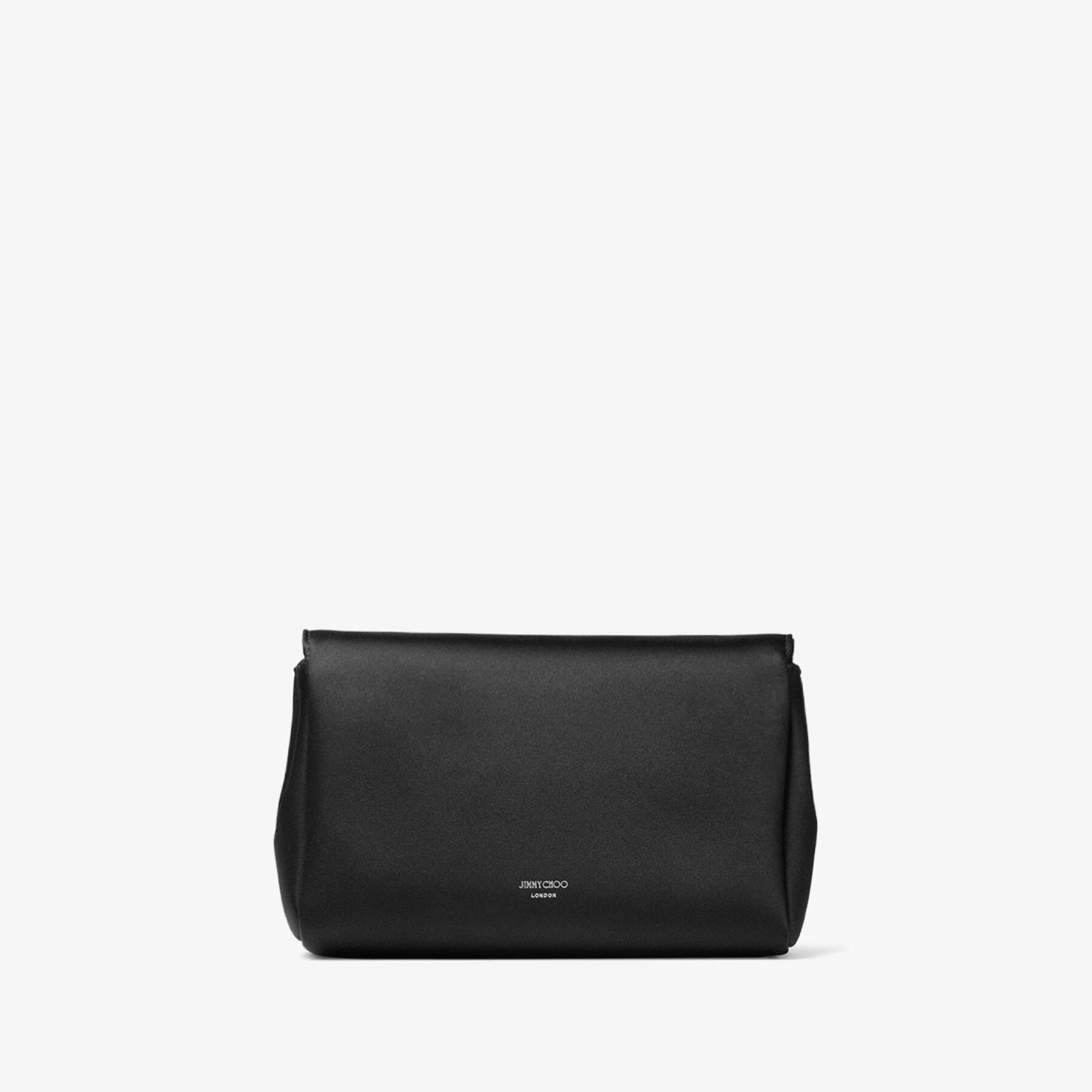 Soft Bow Mini Bag | Black Satin Mini Bag with Crystal Bow | JIMMY CHOO