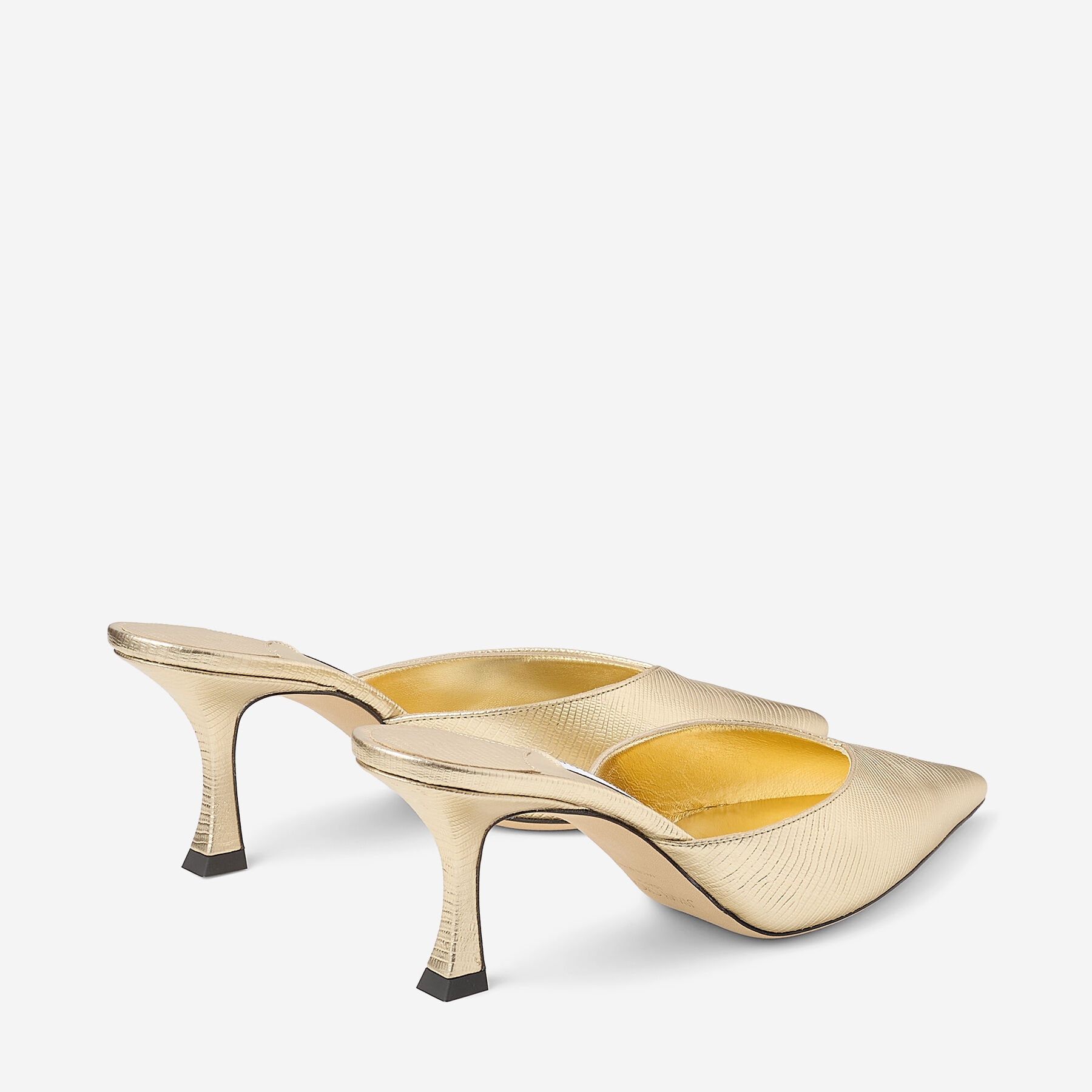 Solar 70 | Gold Lizard Printed Leather Mules | JIMMY CHOO