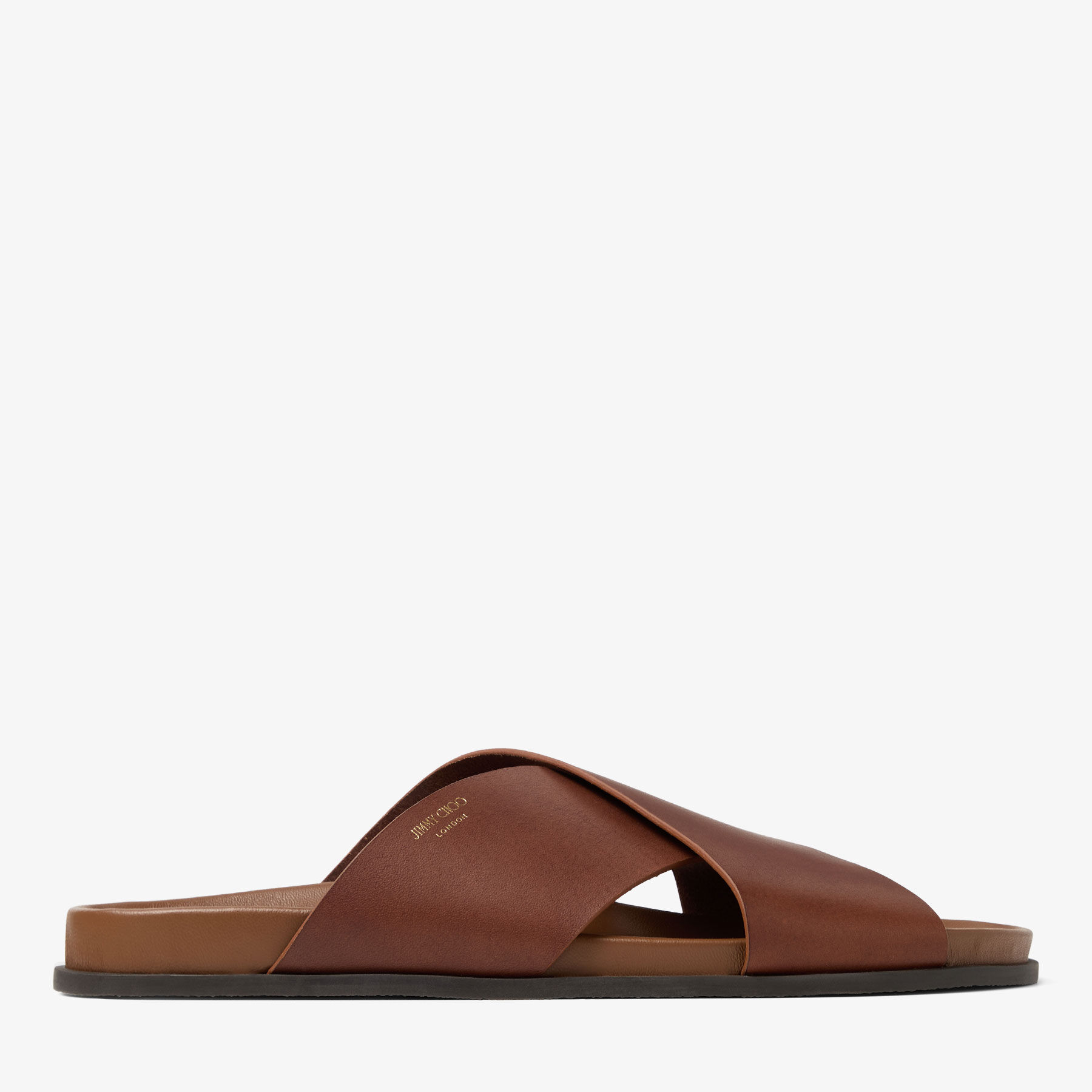 Sol Slide | Cigar Vachetta Leather Slides | JIMMY CHOO