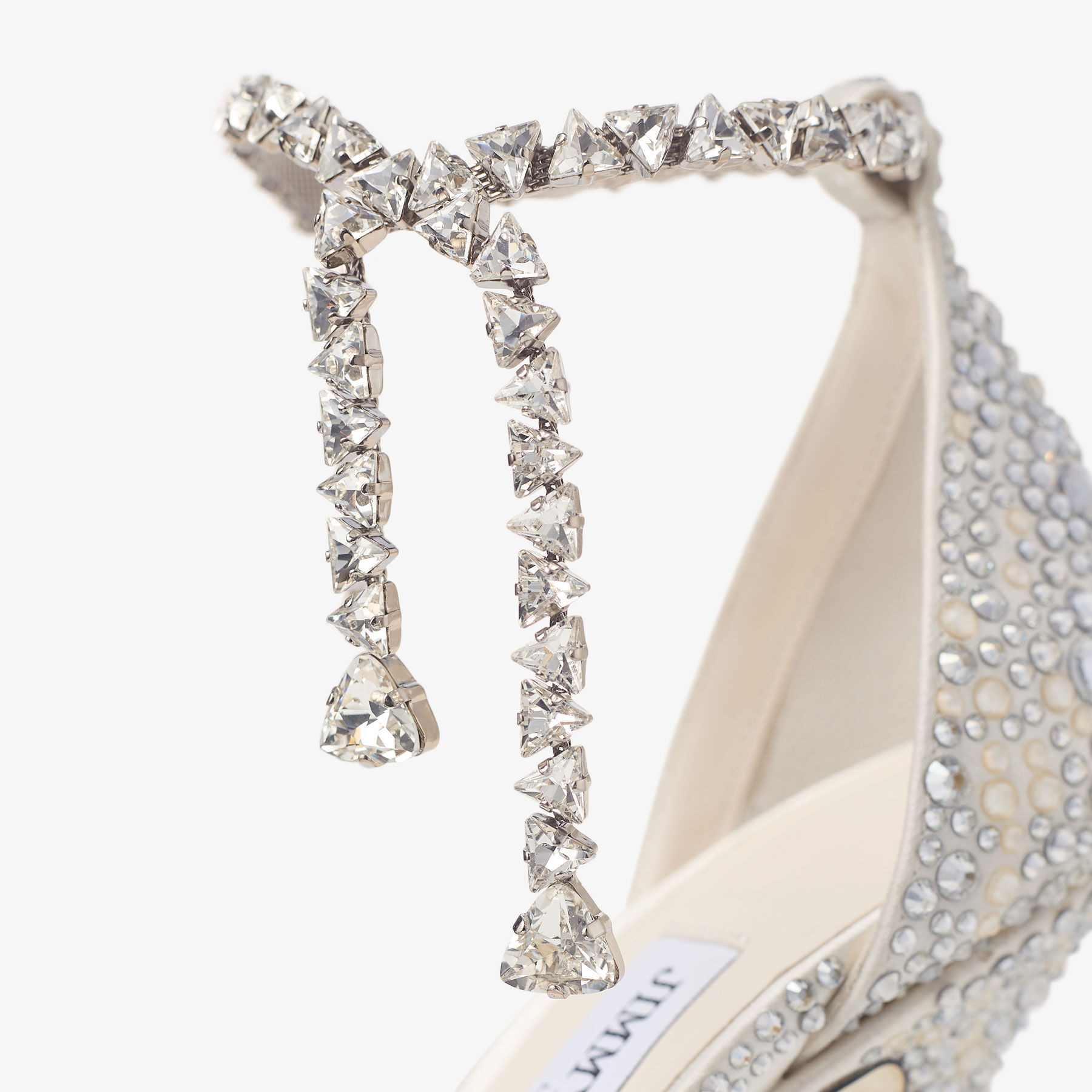 Stevie 100 | Ivory Satin Crystal Pumps | JIMMY CHOO