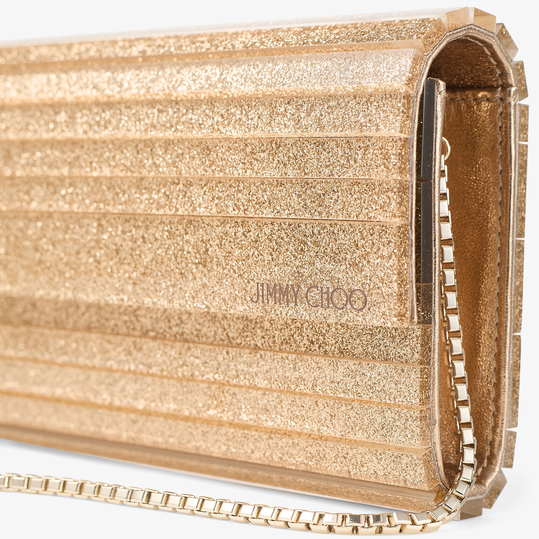 Sweetie | Light Gold Mix Stardust Glitter Acrylic Clutch Bag