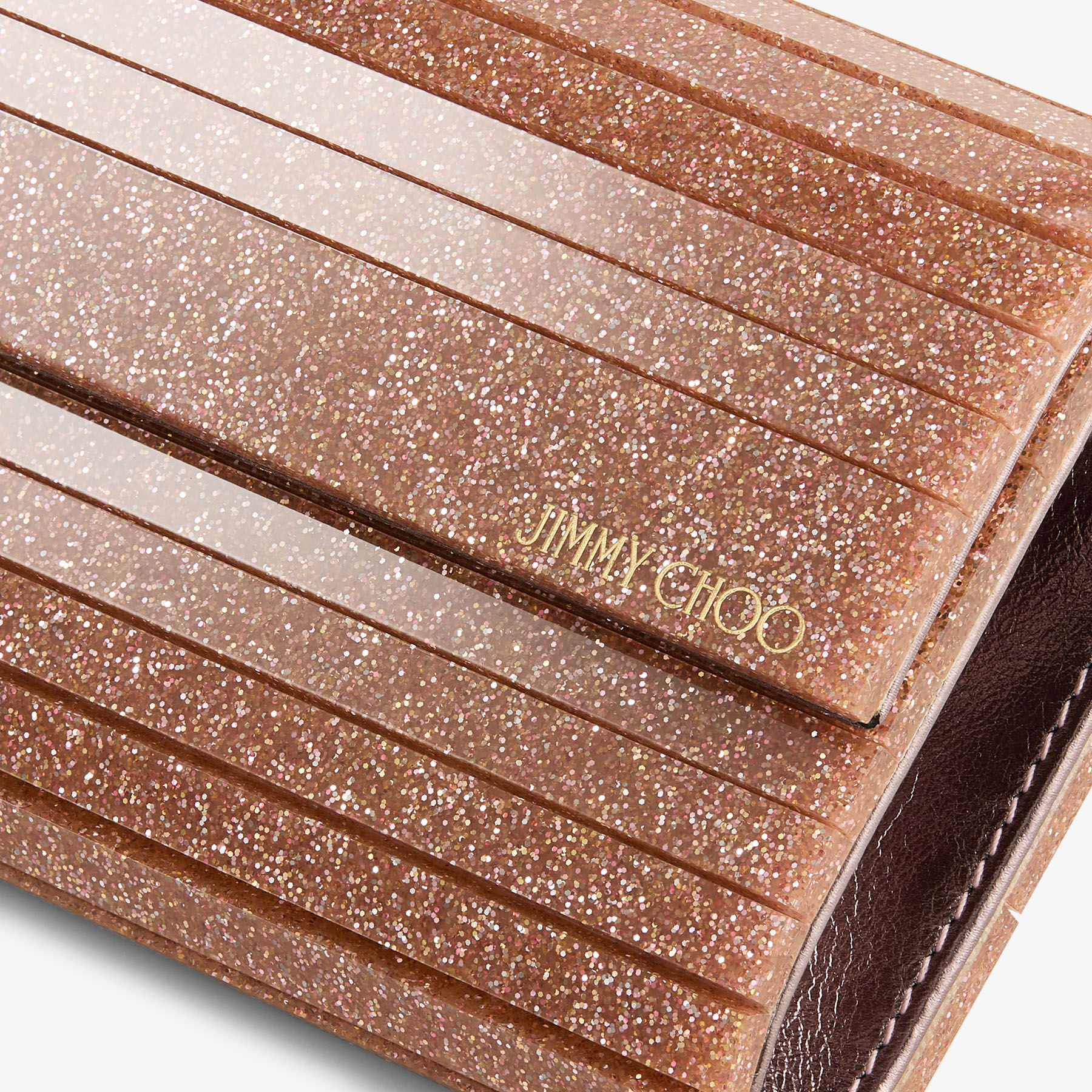 Sweetie | Rose Fine Glitter Acrylic Clutch Bag | JIMMY CHOO