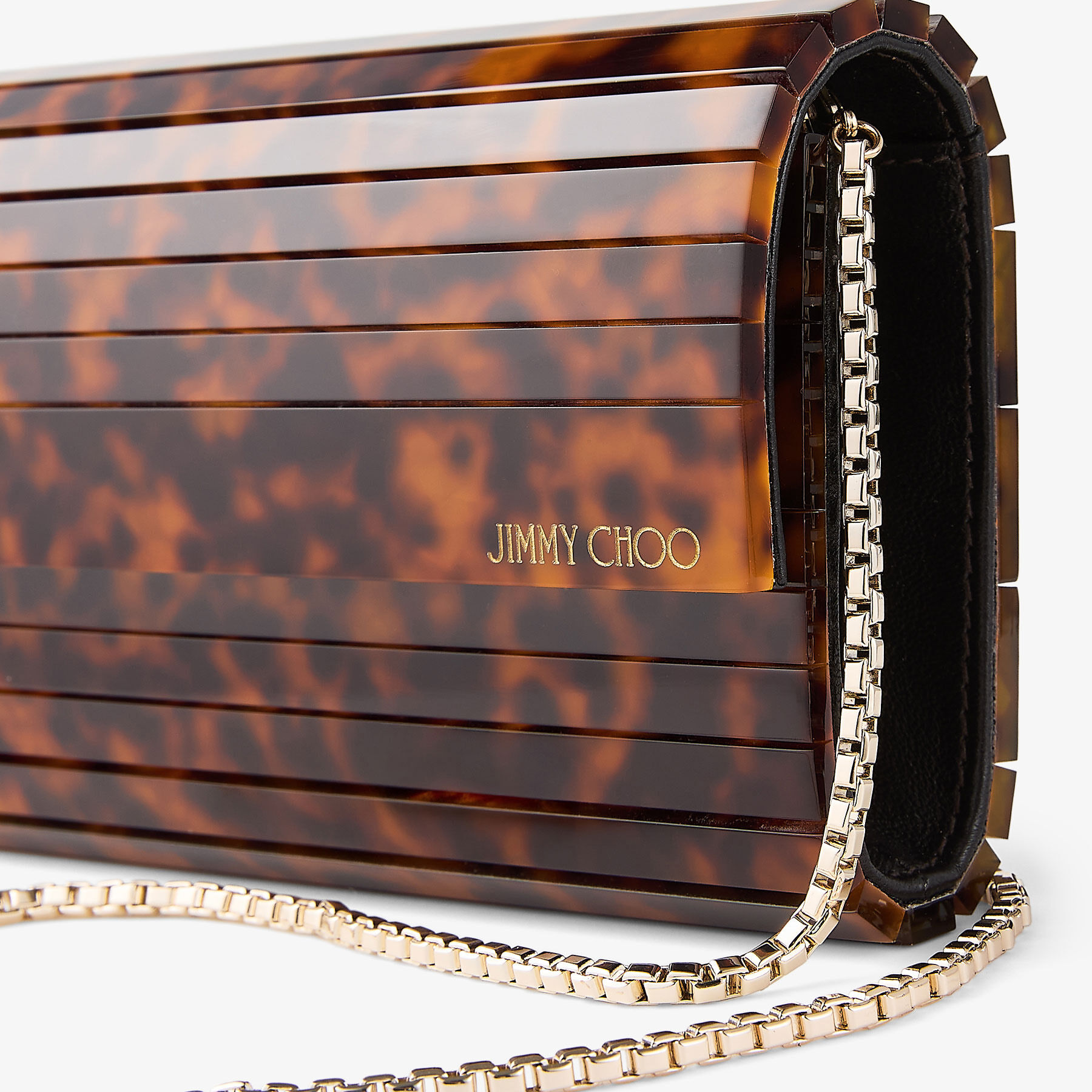 JIMMY CHOO　SWEETIE クラッチバック Champagne Coarse Glitter Acrylic Clutch Bag| SWEETIE| Pre Fall 19